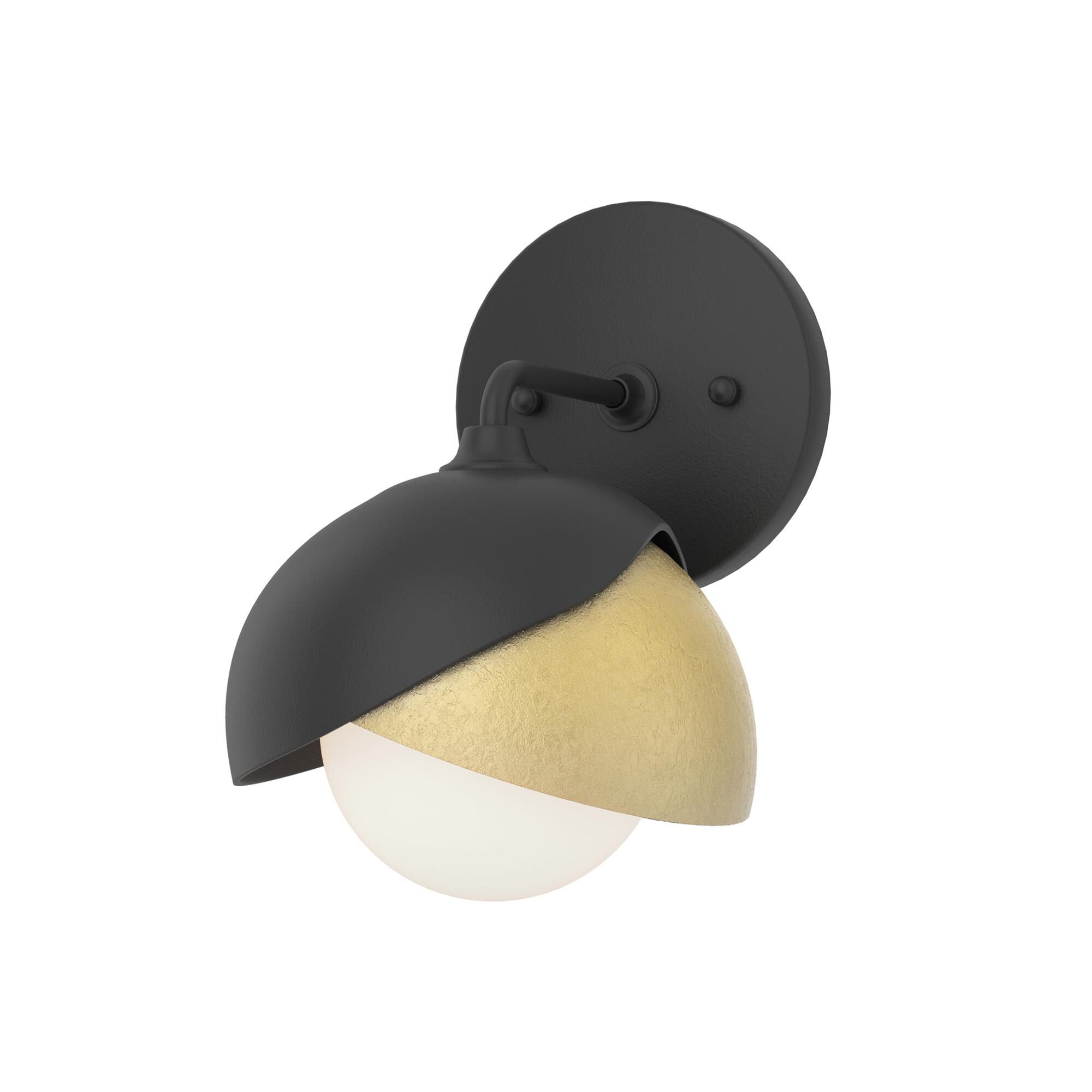 Shown in Black finish and Opal glass and Modern Brass (86) accent