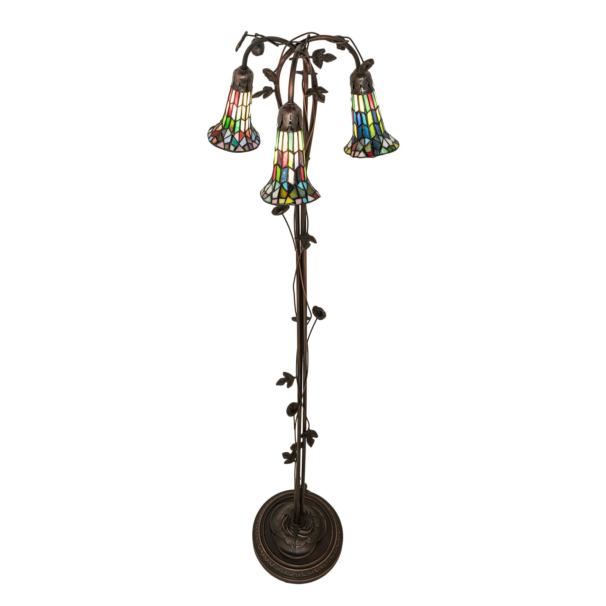 Stained Glass Pond Lily 58 Inch Floor Lamp by Meyda Lighting