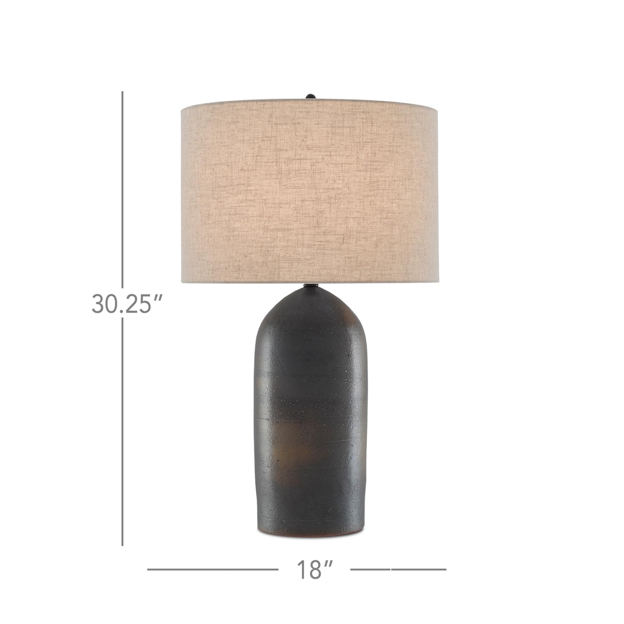 Shown in Rust/Iron finish and Natural Linen shade