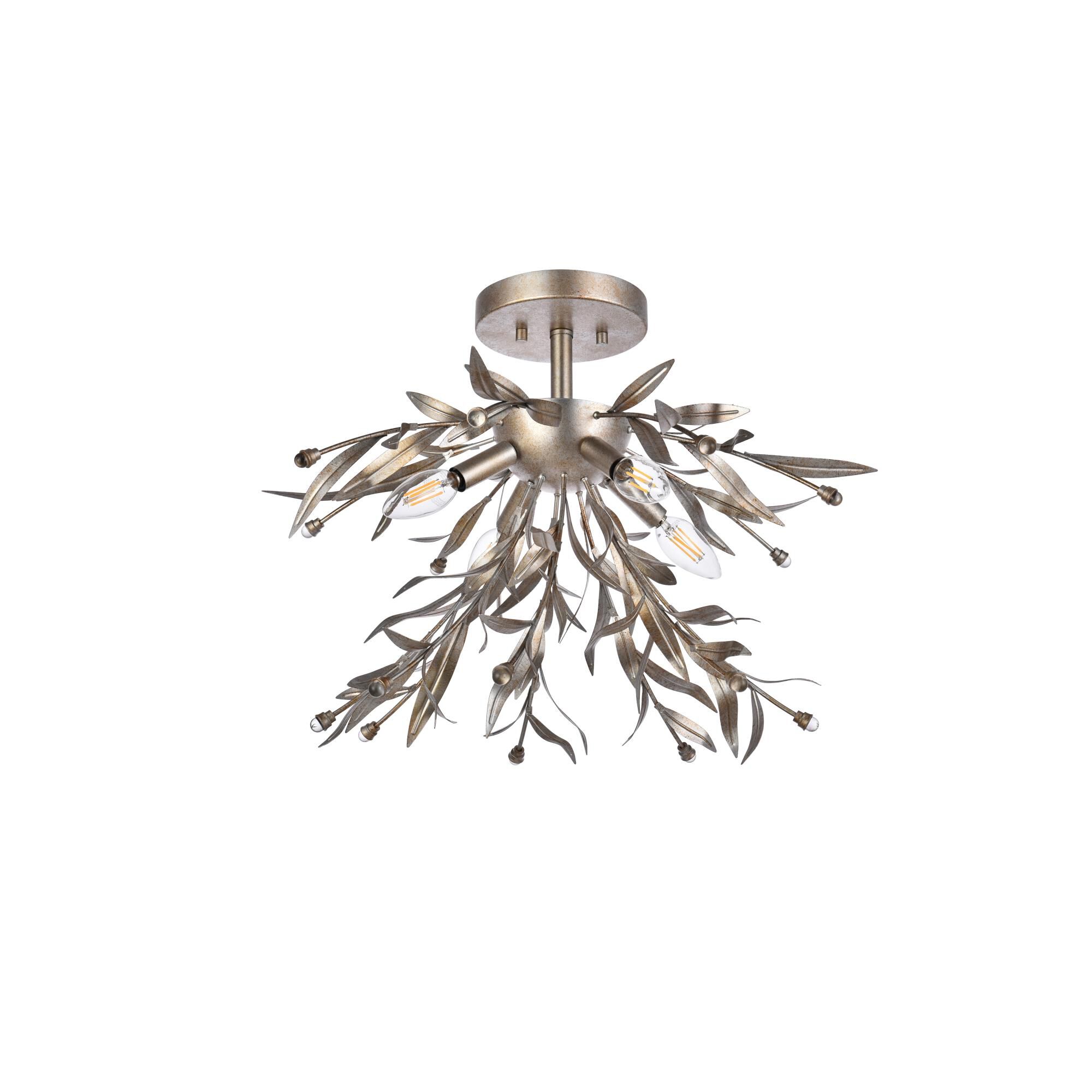 Shown in Silver Leaf finish and Clear Royal Cut crystal