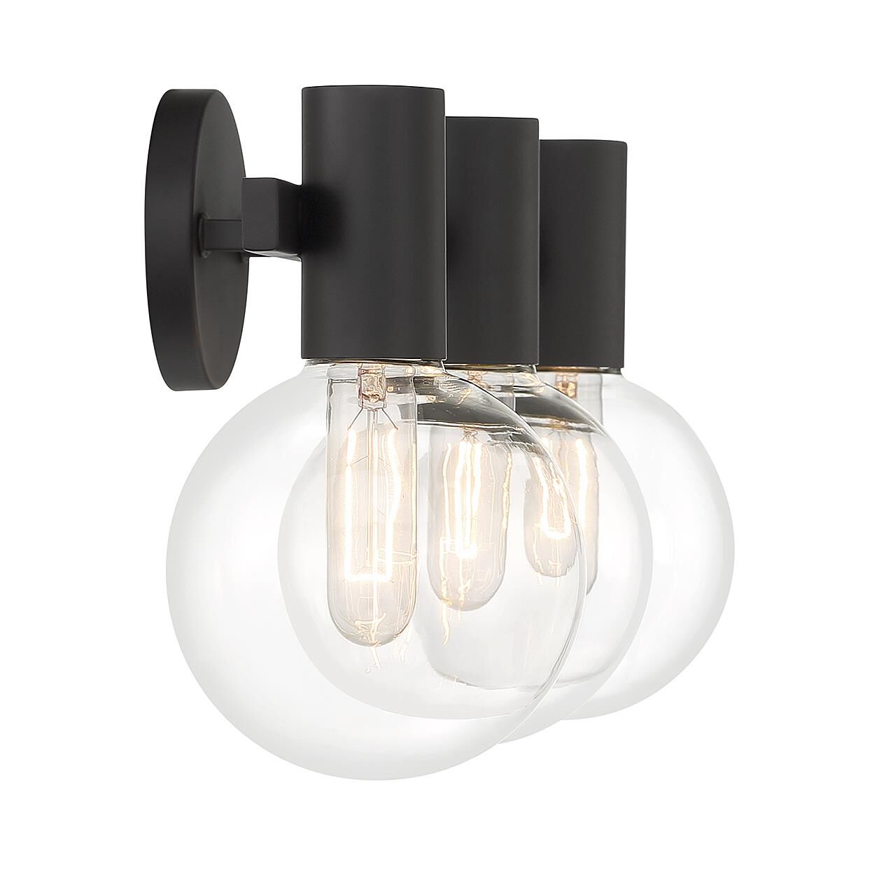 Shown in Matte Black finish and Clear glass