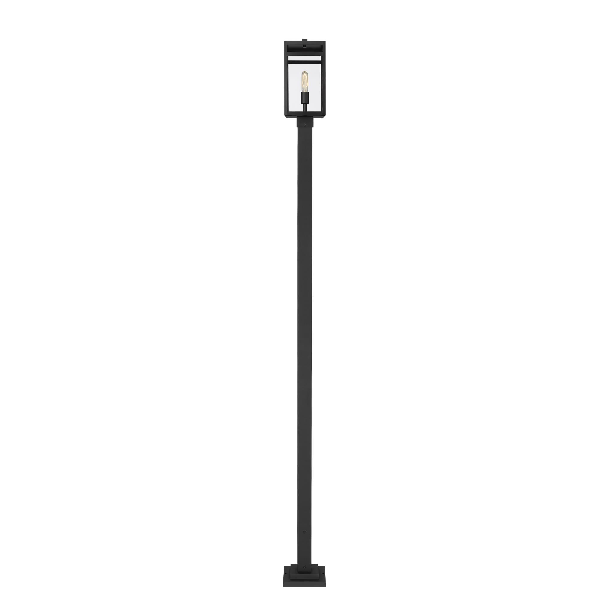 Shown in Black finish and Glass shade