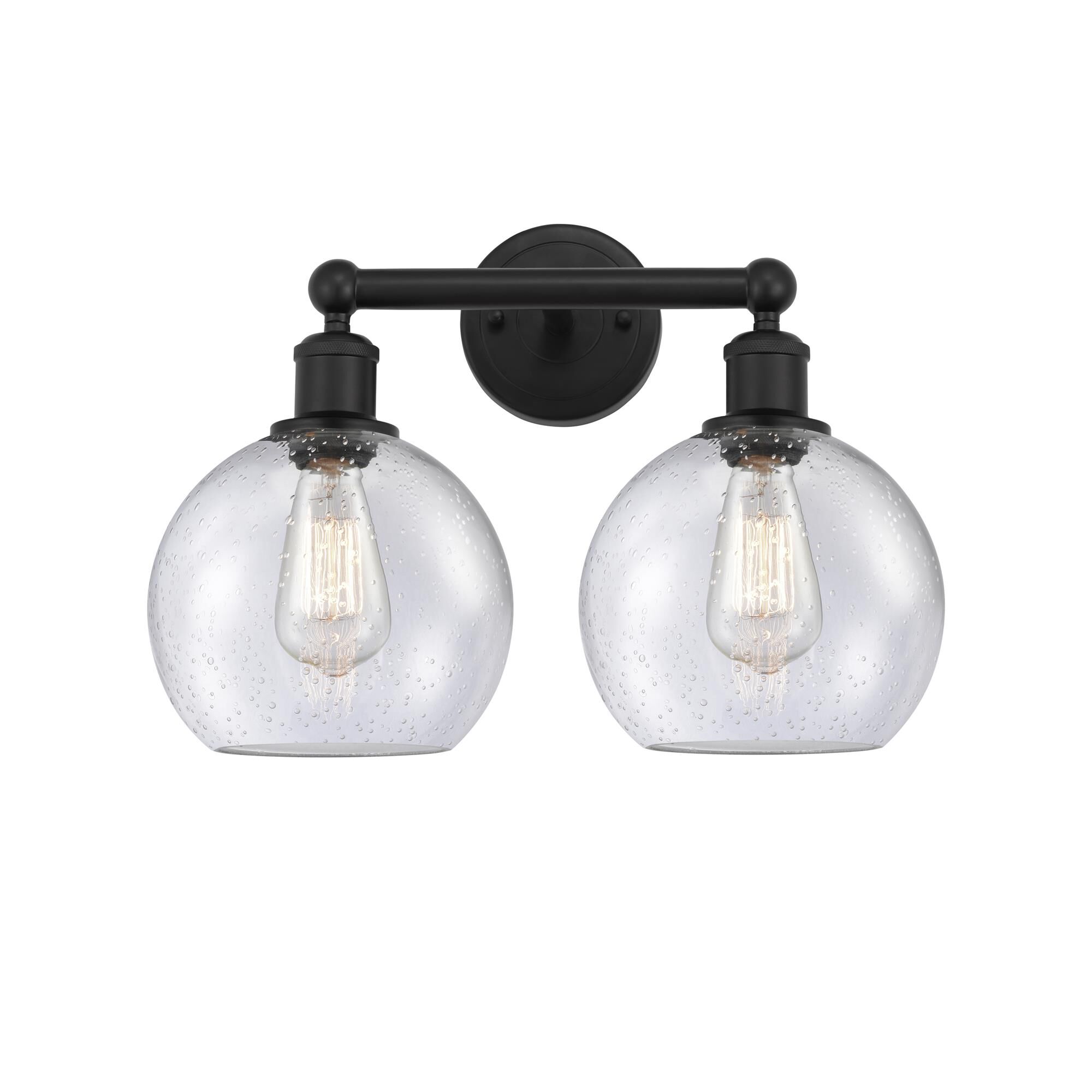 Shown in Matte Black finish and Seedy glass