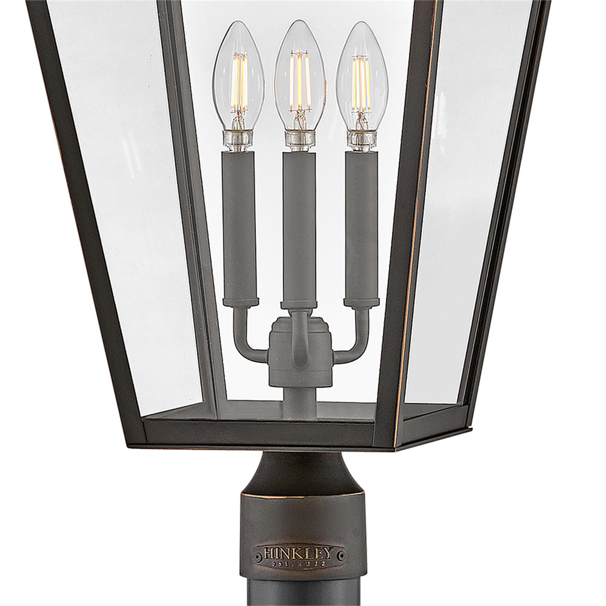 Shown in Oil Rubbed Bronze finish and Clear glass