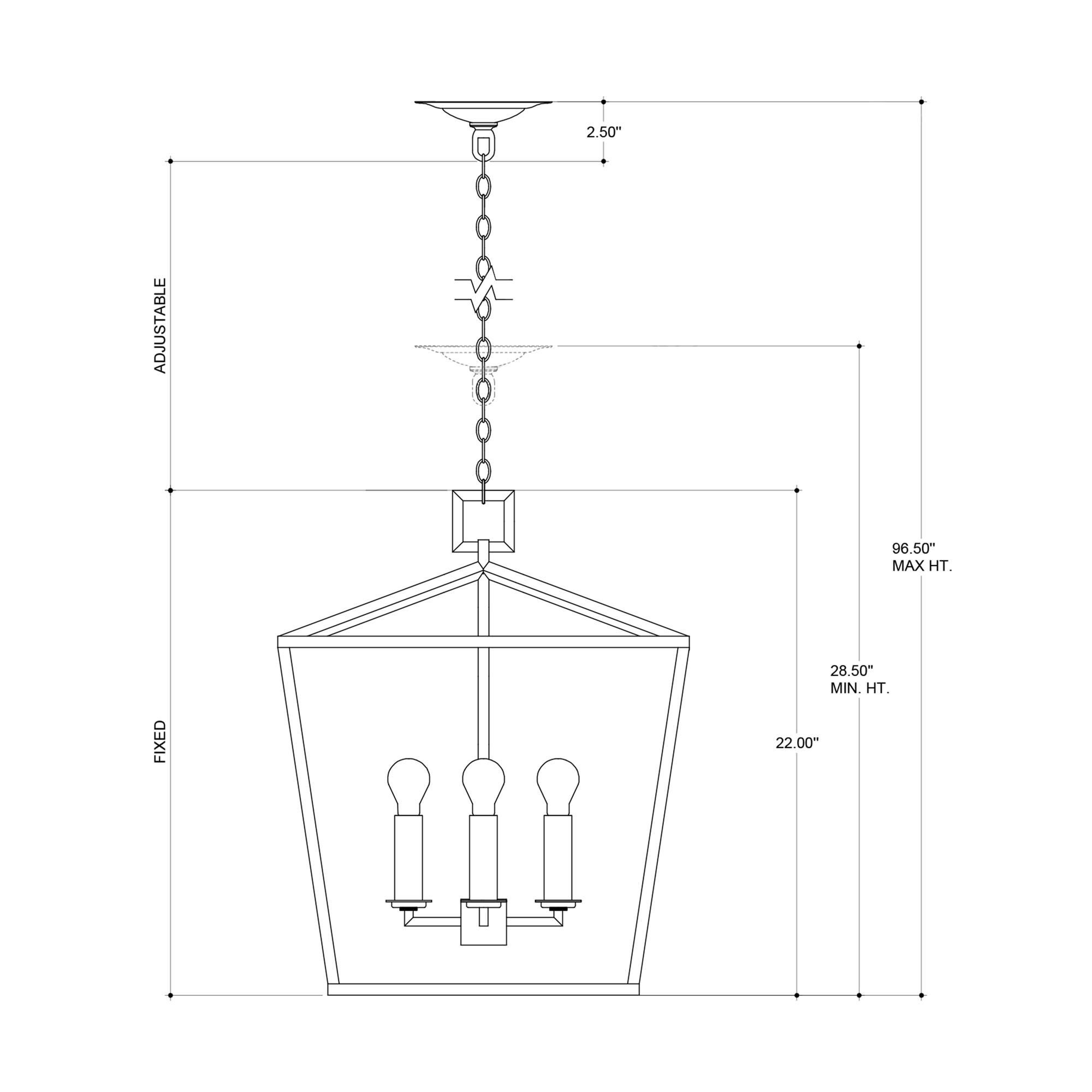Denison 22 Inch Lantern Pendant,
