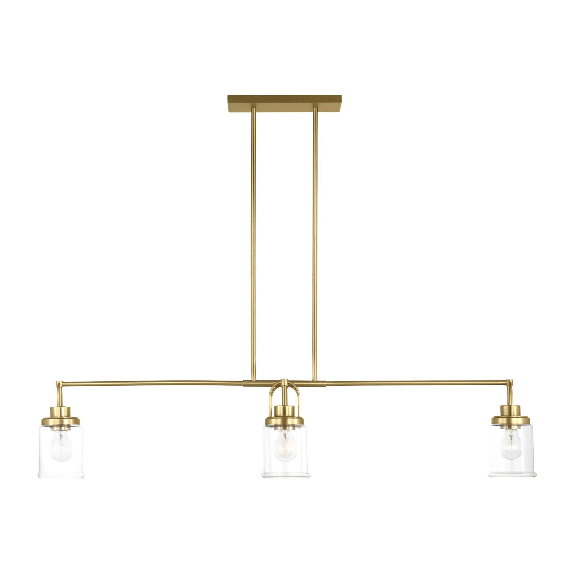 Shown in Satin Brass finish and Clear glass