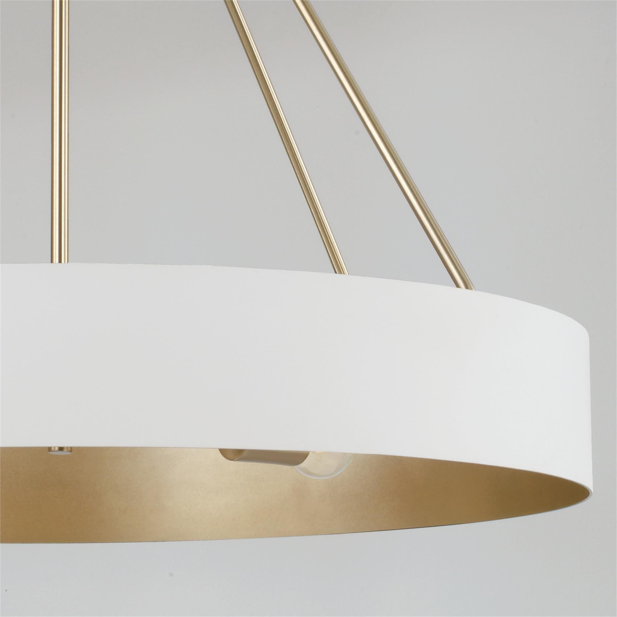 Shown in Matte Brass and White finish