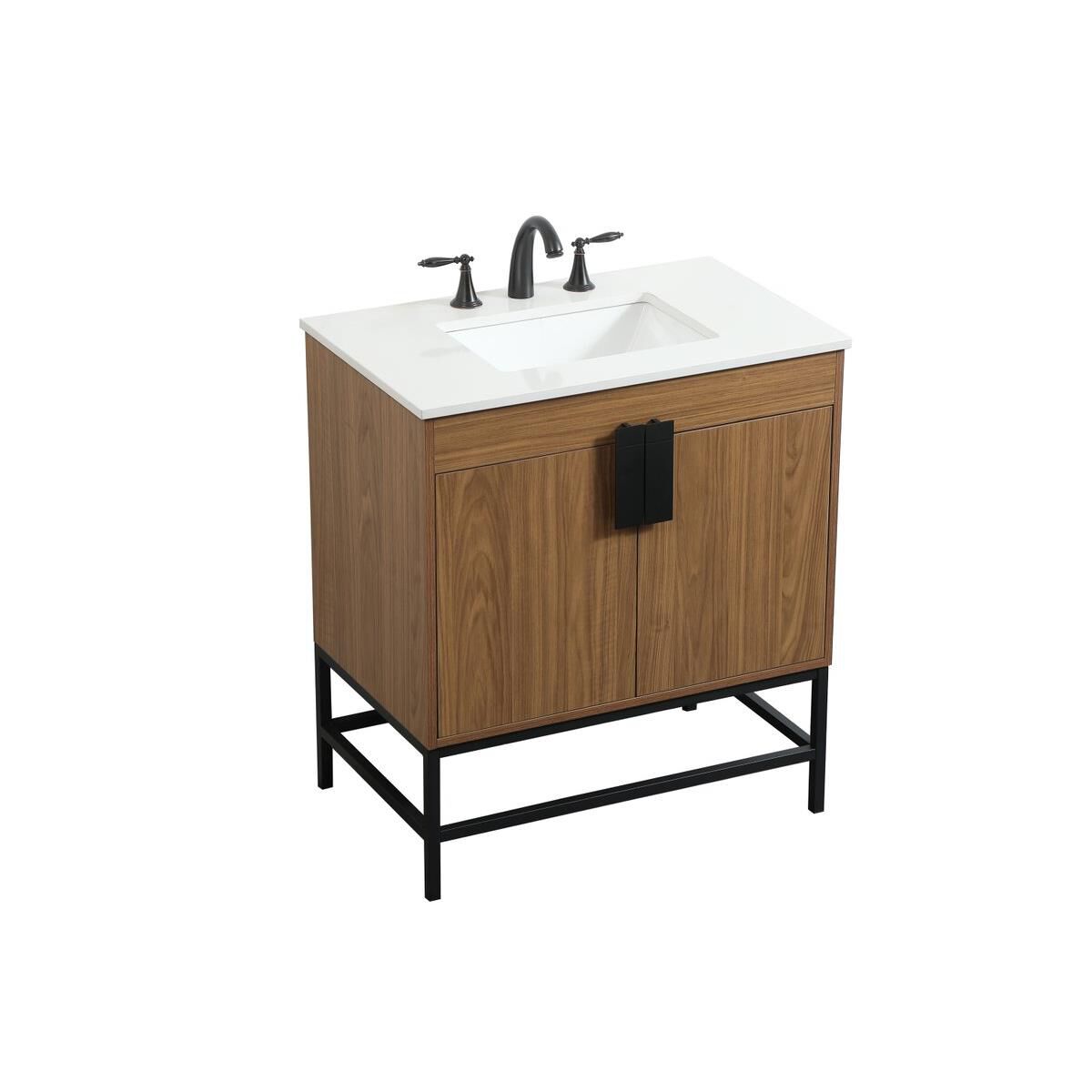 Shown in Walnut Brown finish and Without Backsplash accent