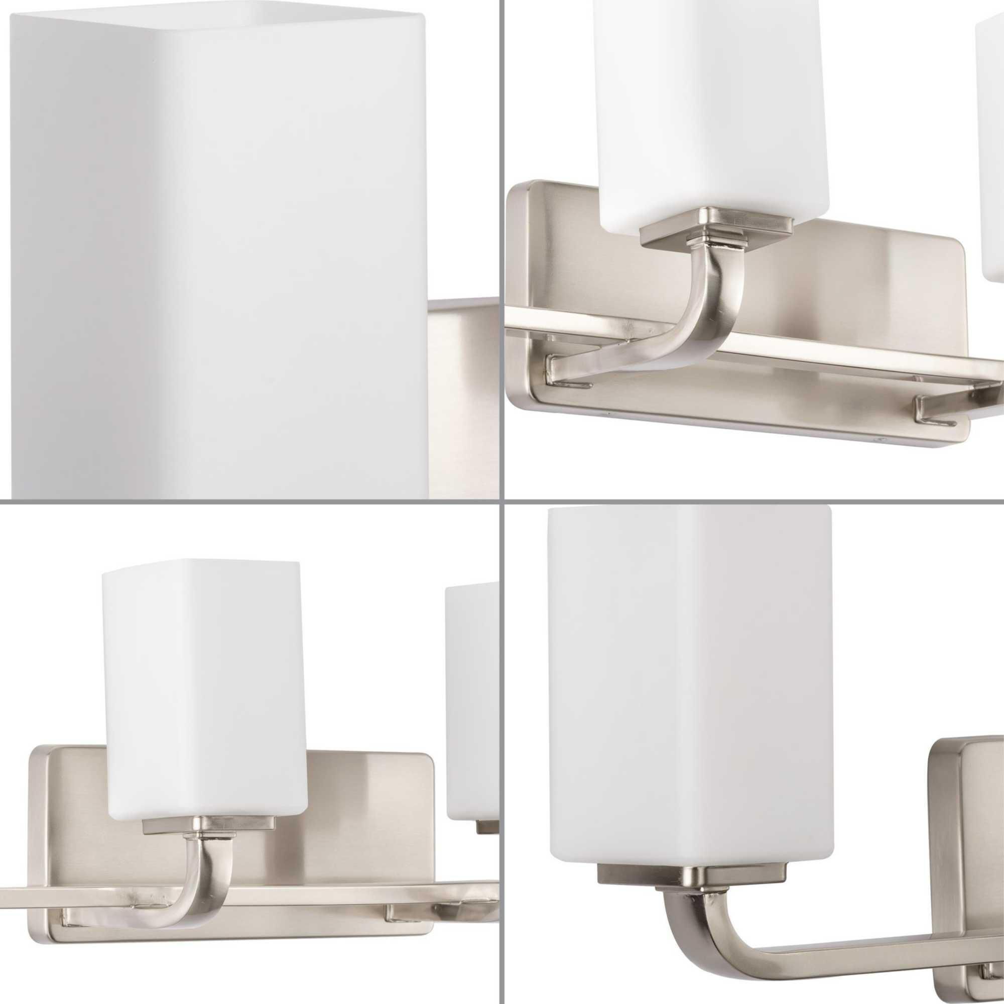 Shown in Brushed Nickel finish and Etched Opal glass