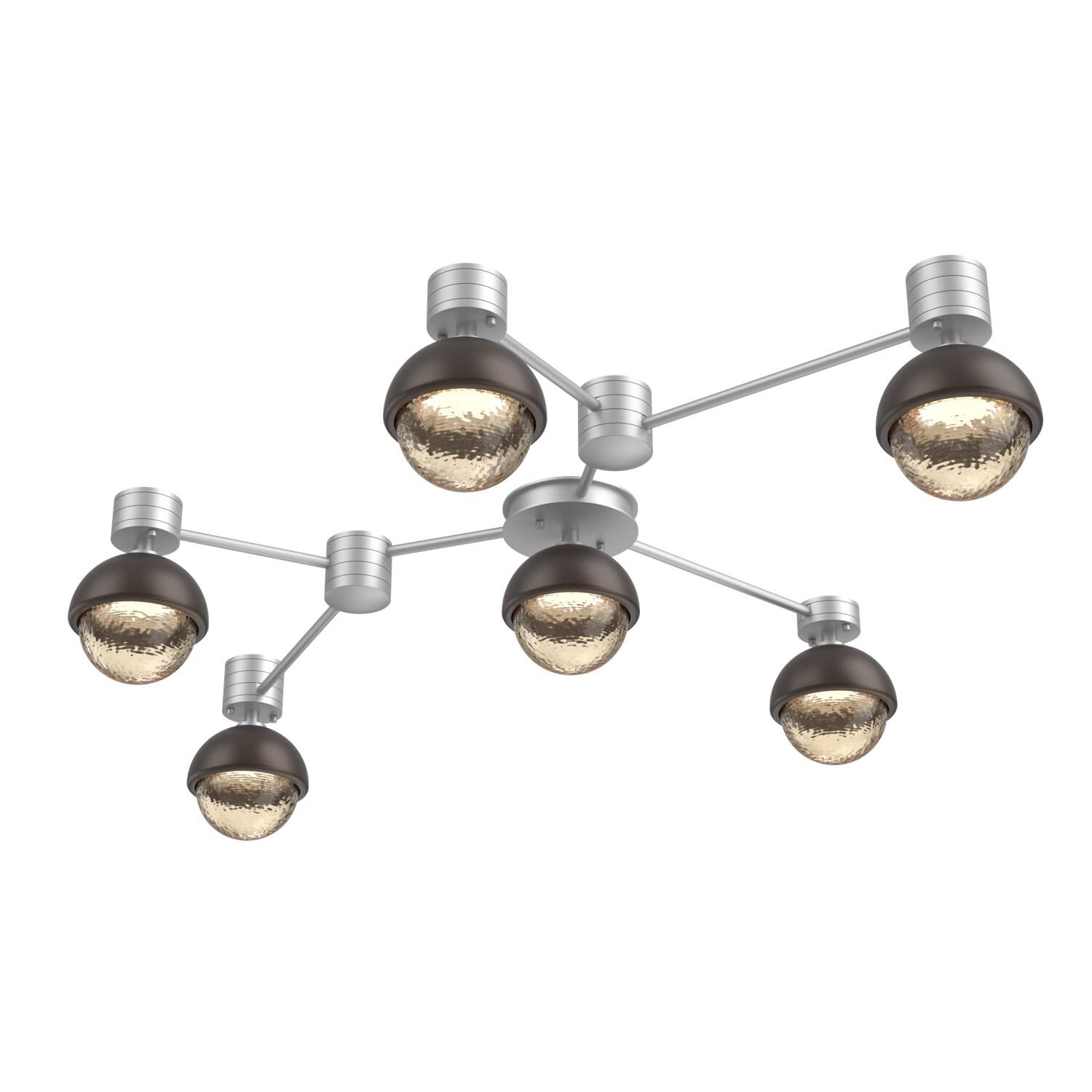 Shown in Classic Silver finish and Amber glass and Flat Bronze accent