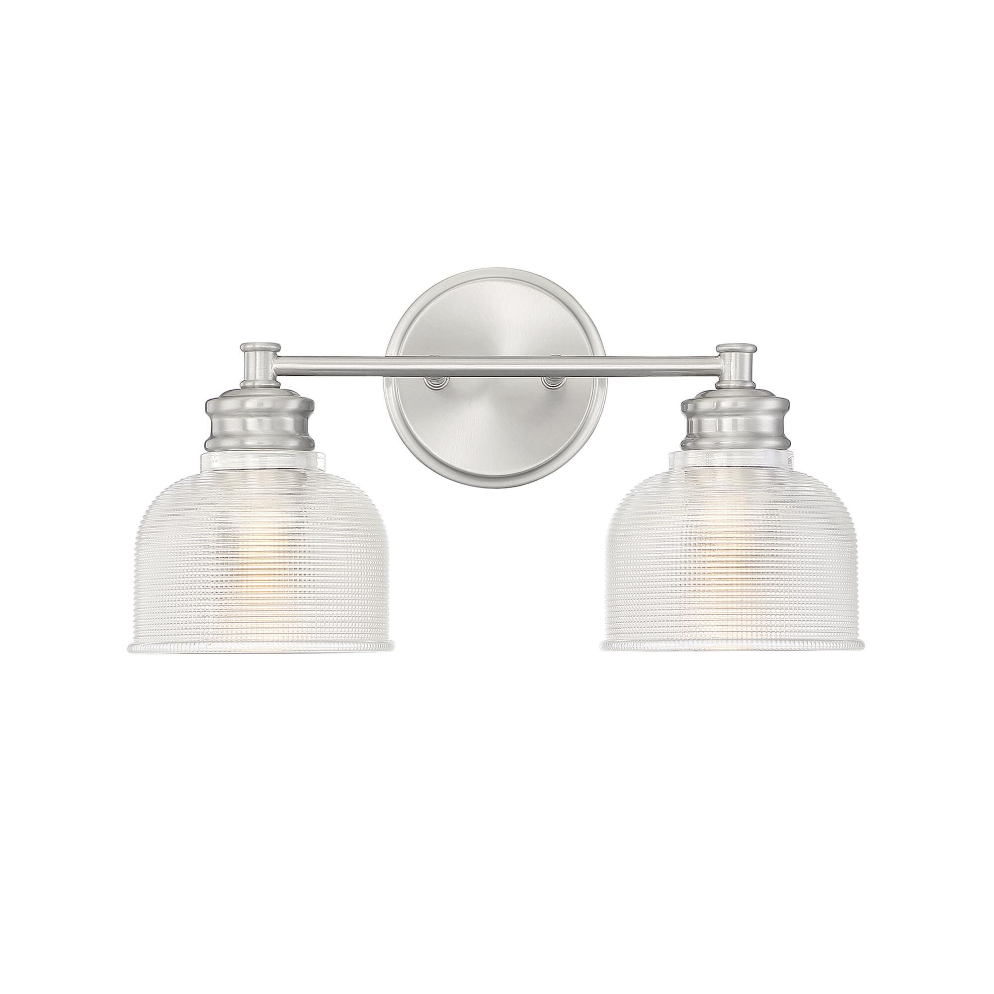 Shown in Brushed Nickel finish and Clear Halophane glass