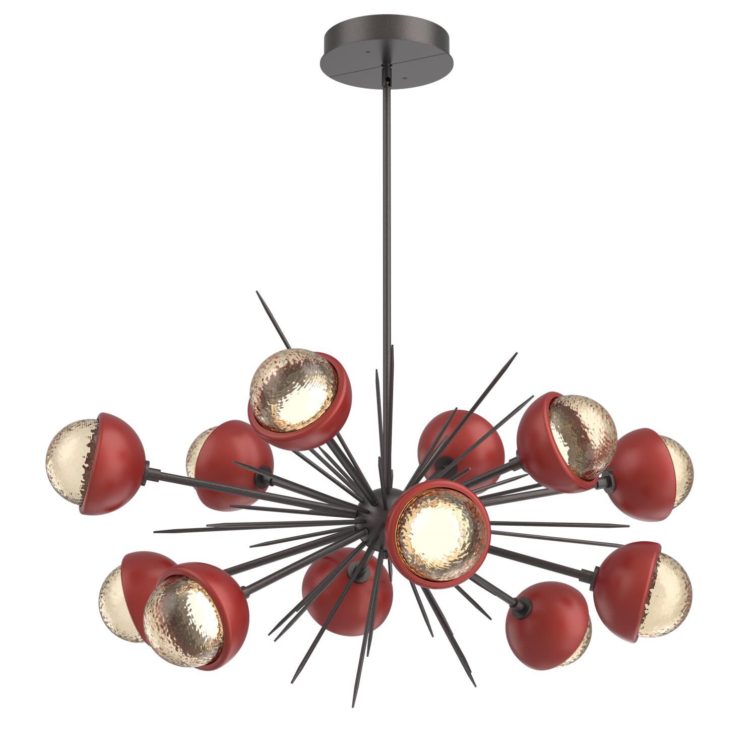 Shown in Graphite finish and Amber glass and Cinnamon Red accent