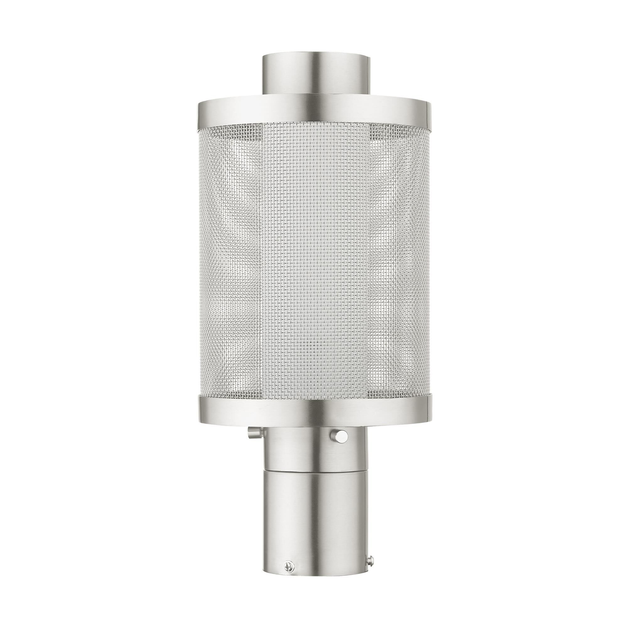 Shown in Brushed Nickel finish and Brushed Nickel Stainless Steel Mesh With Satin Opal White glass and Brushed Nickel Stainless Steel Mesh With Satin Opal White Glass shade