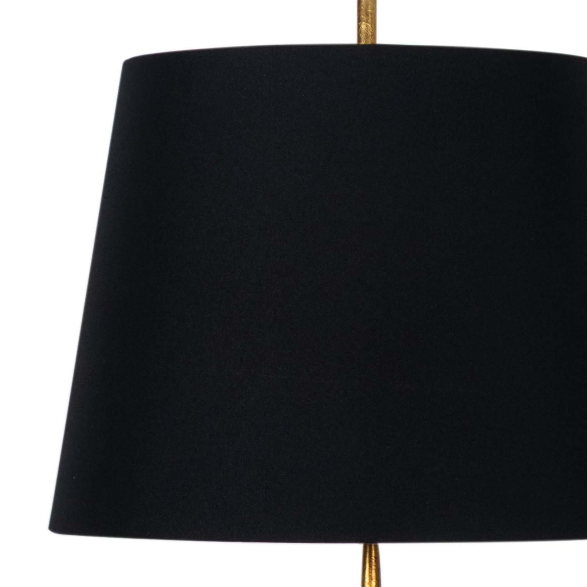 Shown in Antique Gold Leaf finish and Linen shade