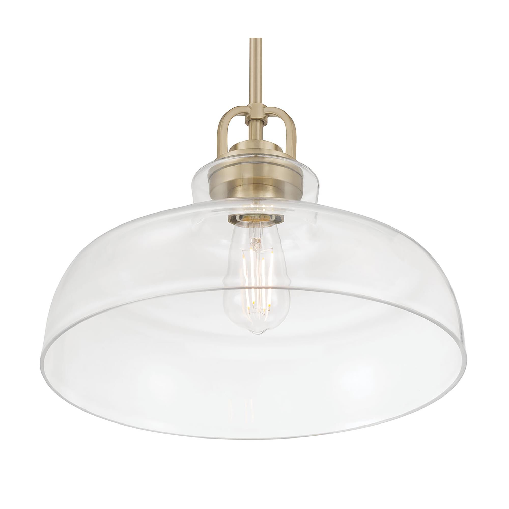 Shown in Modern Gold finish and Clear glass
