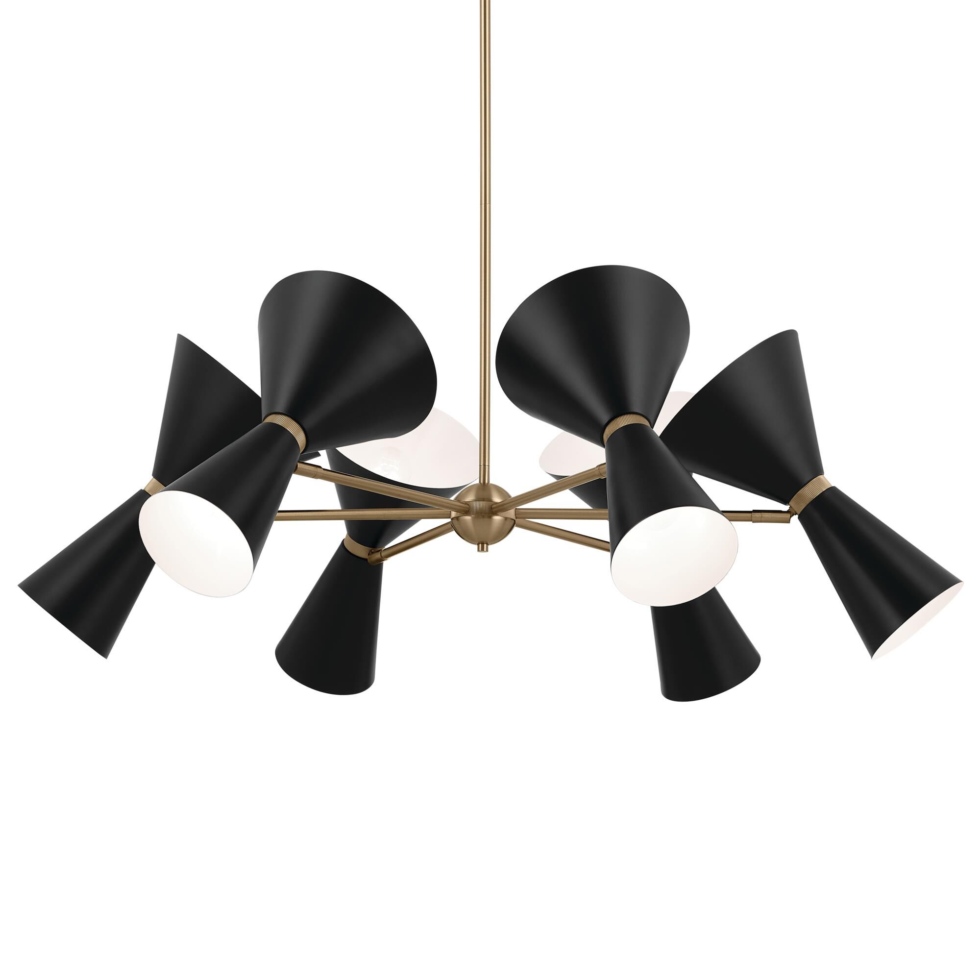Shown in Champagne Bronze with Black finish and Metal and Cone shade