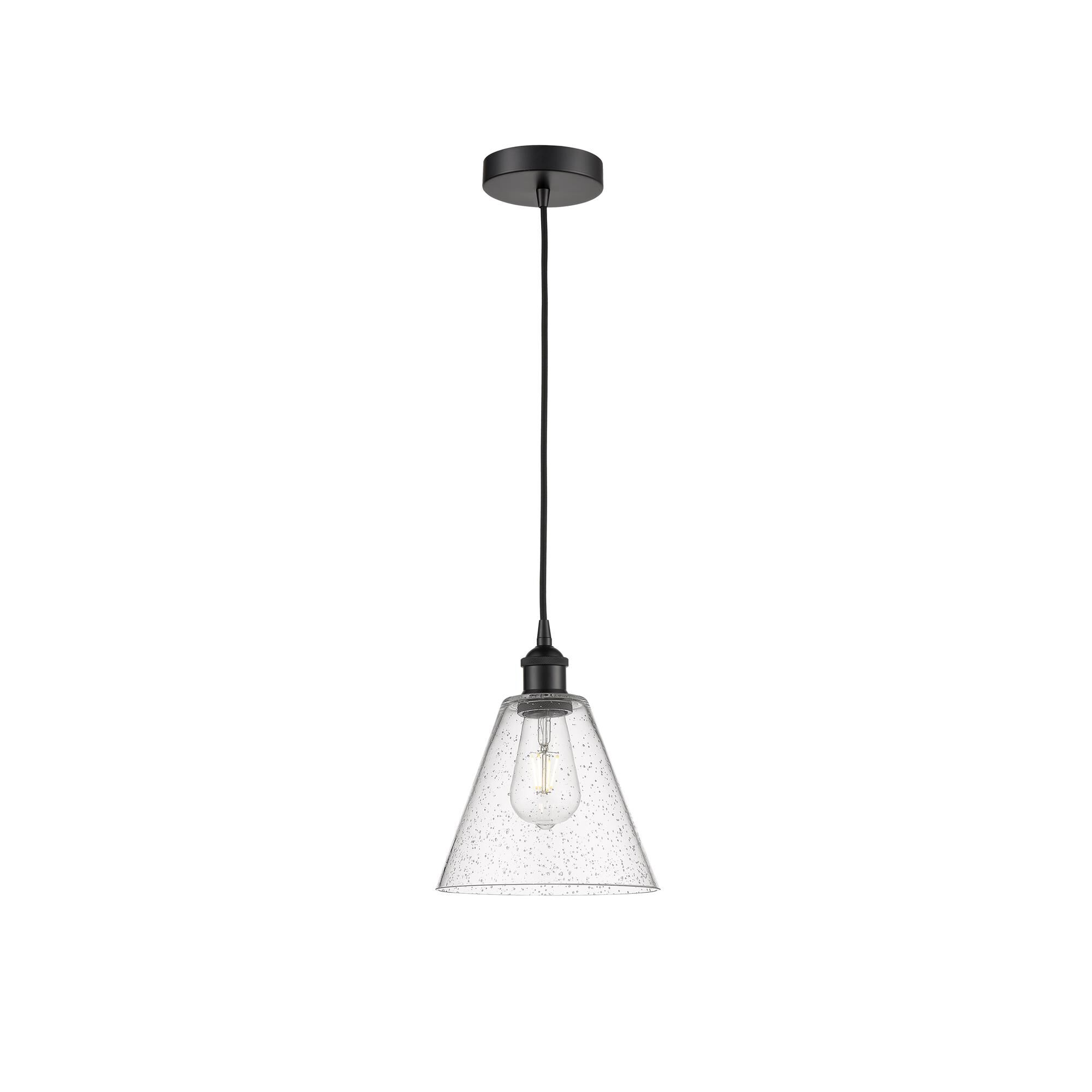 Shown in Matte Black finish and Seedy glass