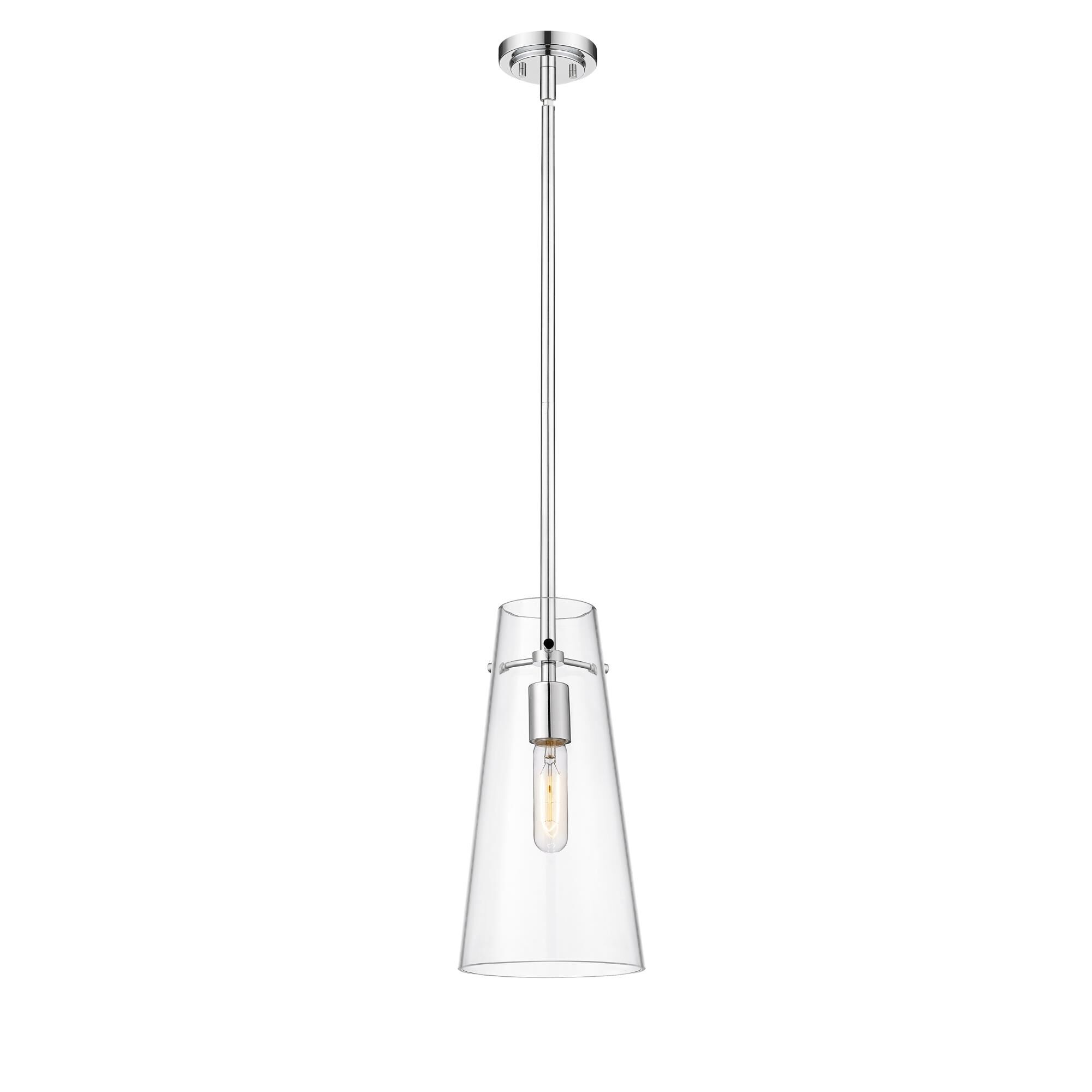 Shown in Chrome finish and Clear glass and Clear shade