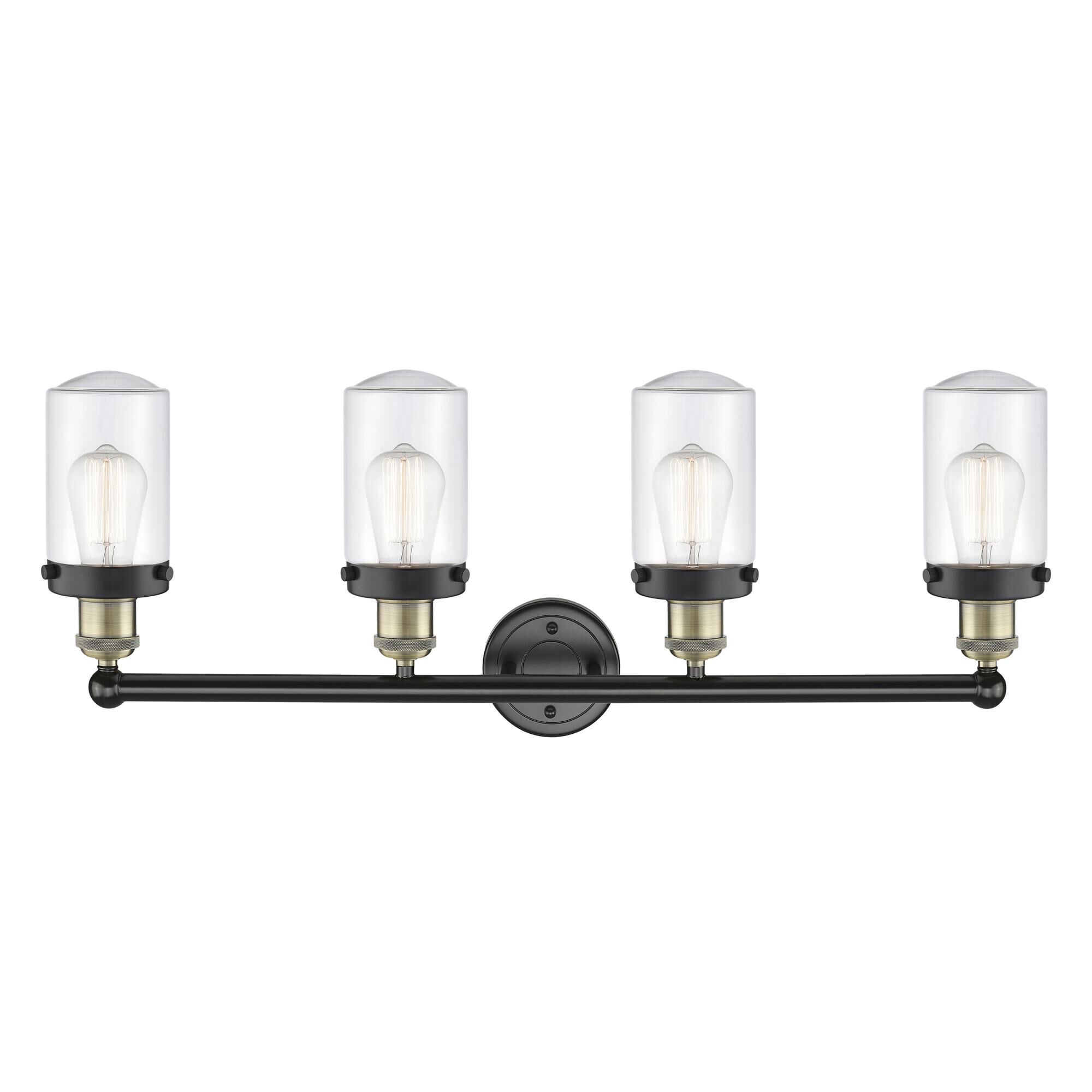 Shown in Black Antique Brass finish and Clear glass