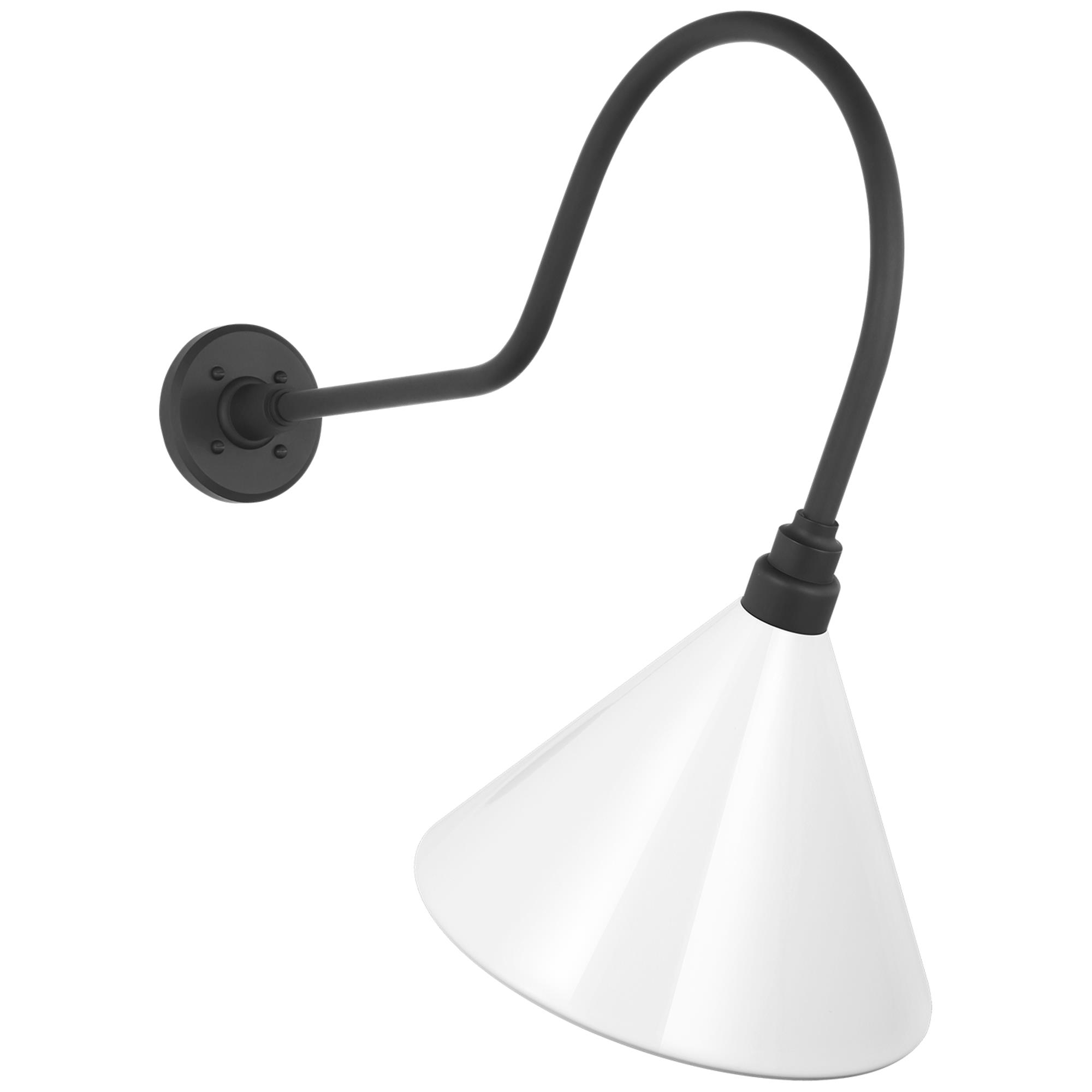 Shown in Matte Black finish and White shade
