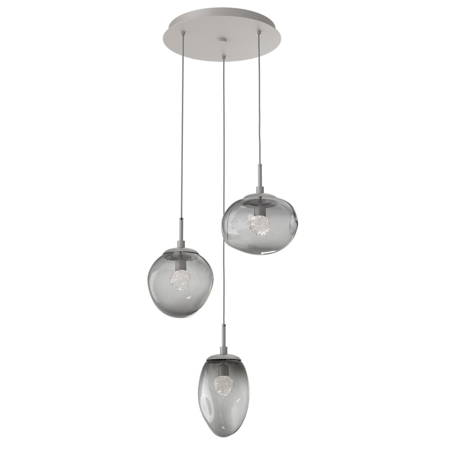 Shown in Metallic Beige Silver finish and Floret Inner Smoke Outer glass