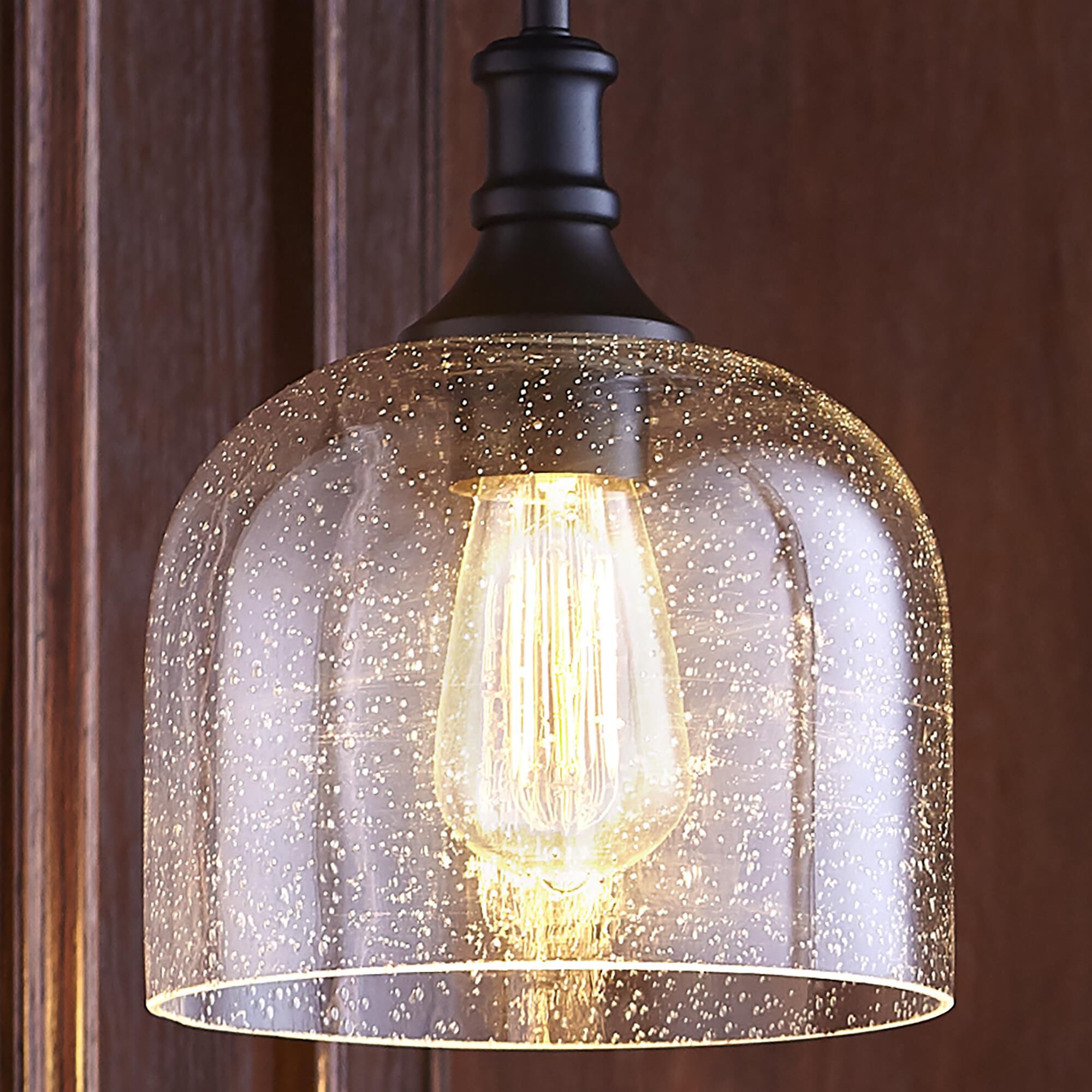 Shown in Oiled Bronze with Clear-Seeded finish and Clear Seeded shade