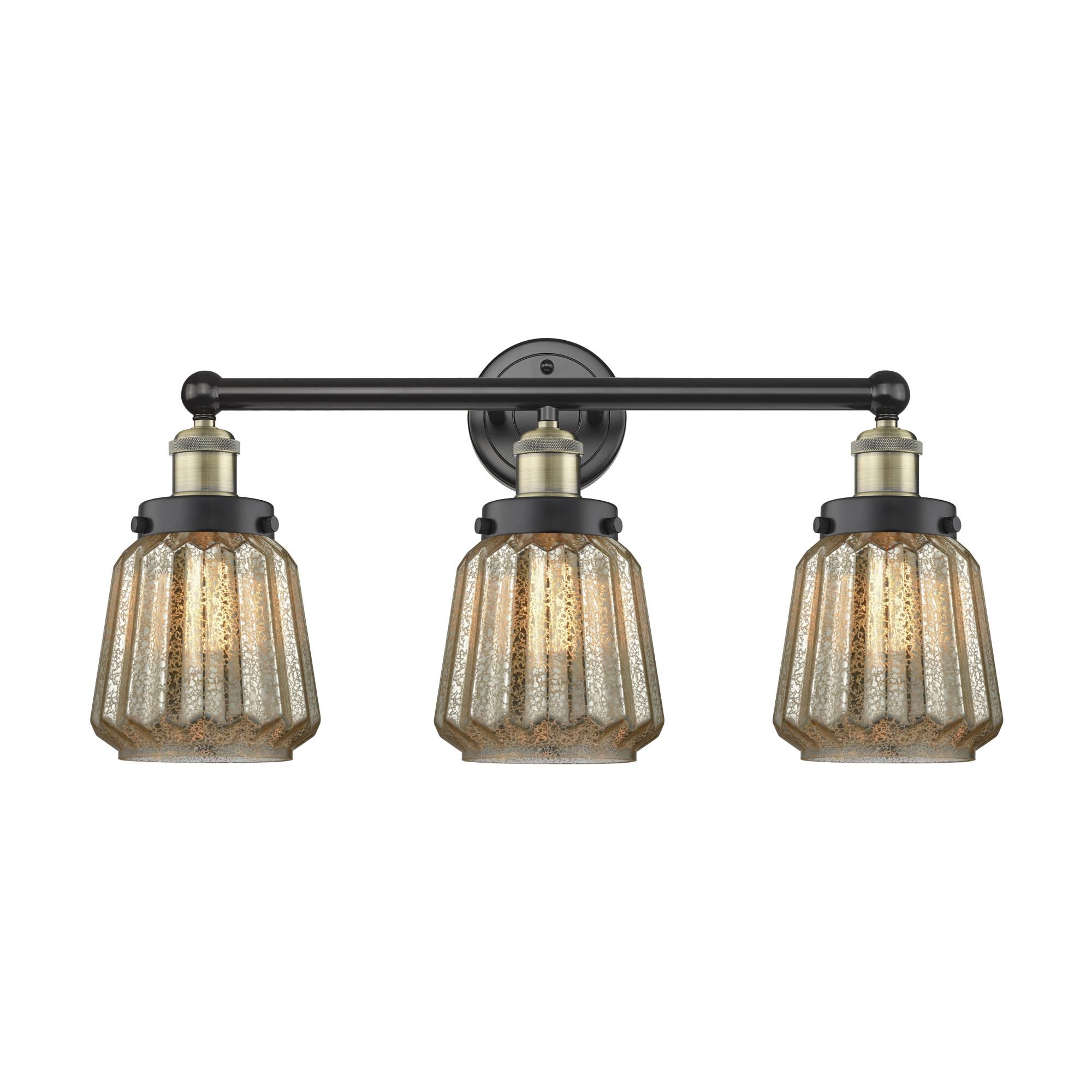 Shown in Black Antique Brass finish and Mercury glass