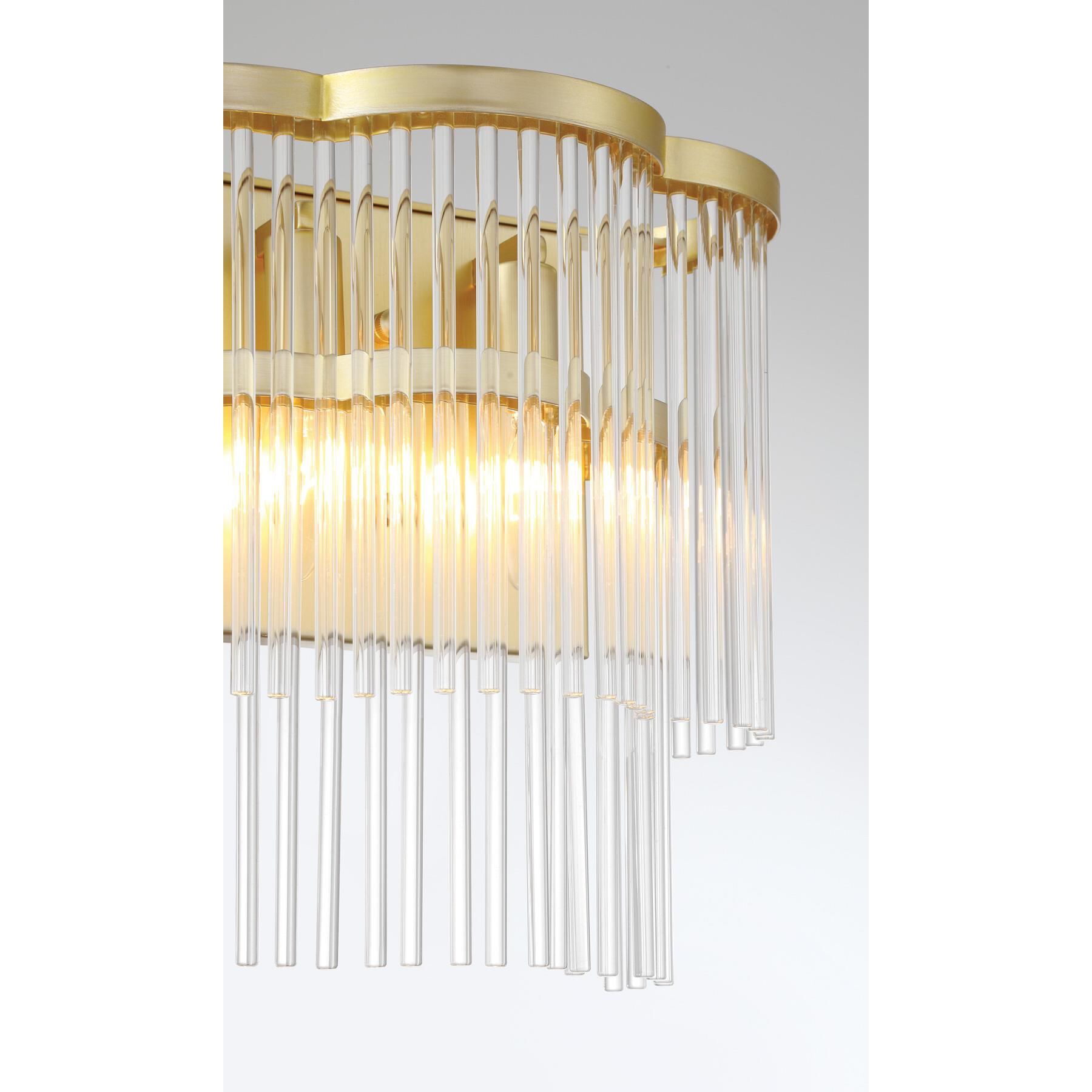 Shown in Heirloom Brass finish and Clear glass