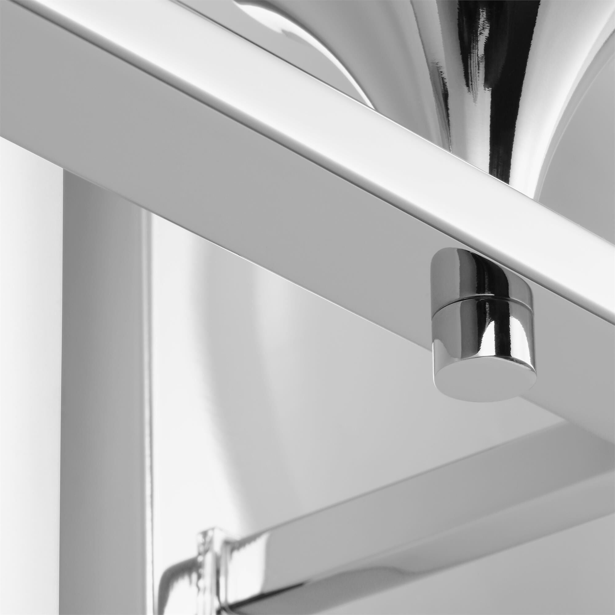 Shown in Chrome finish and Milk glass