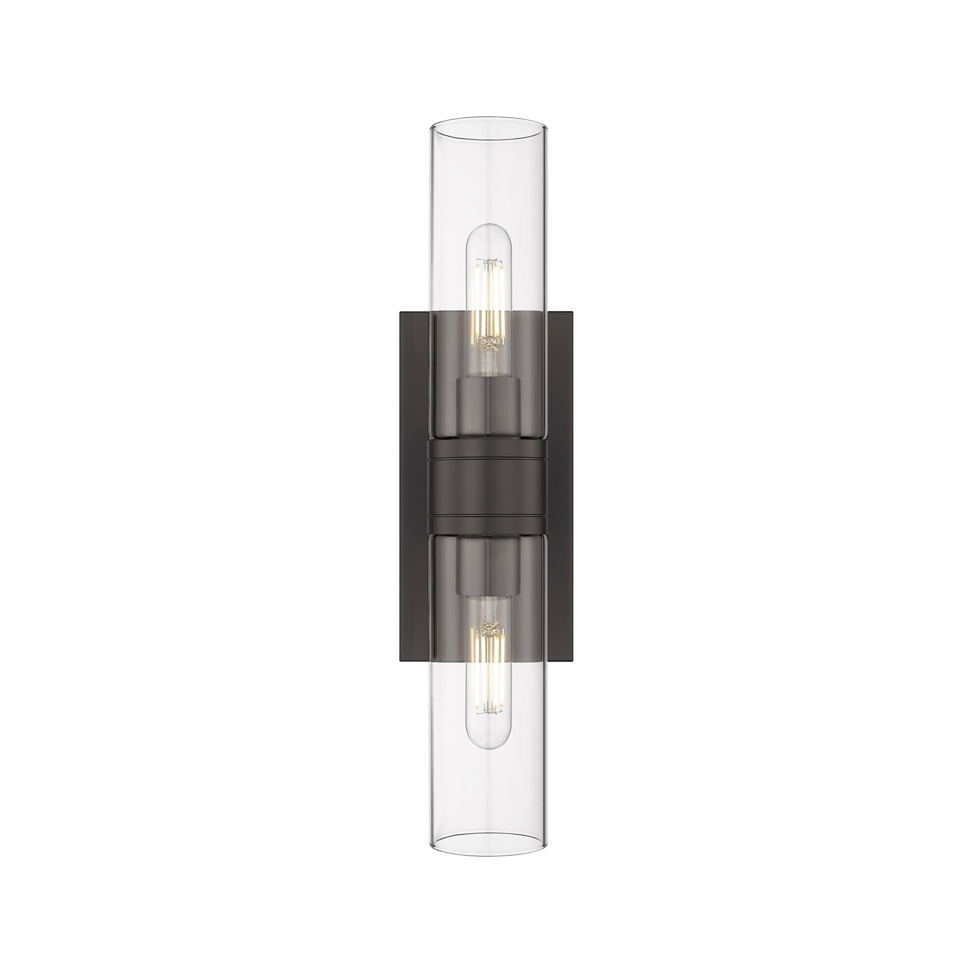 Shown in Oiled Brass finish and Clear glass