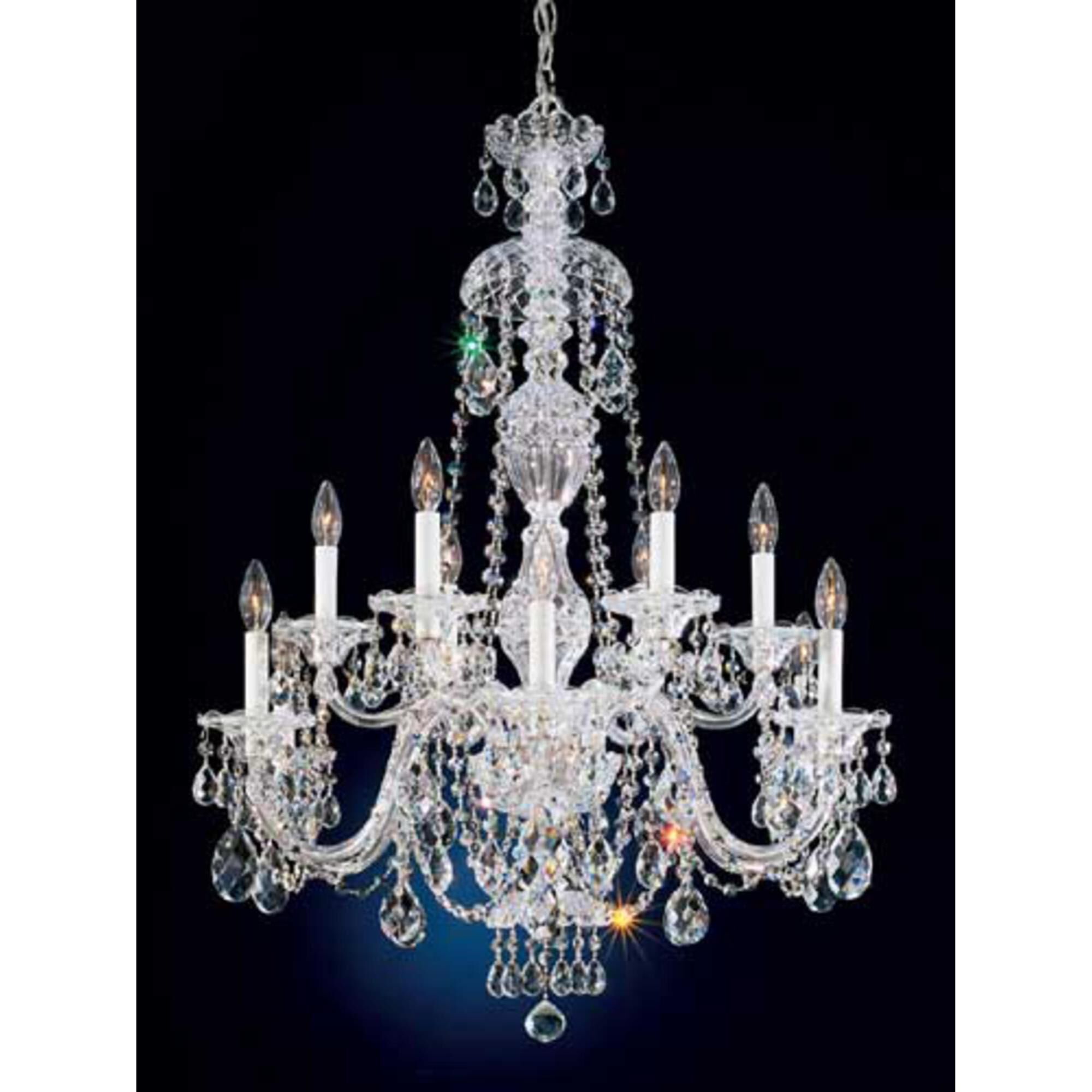 Sterling 29 Inch 12 Light Chandelier by Schonbek