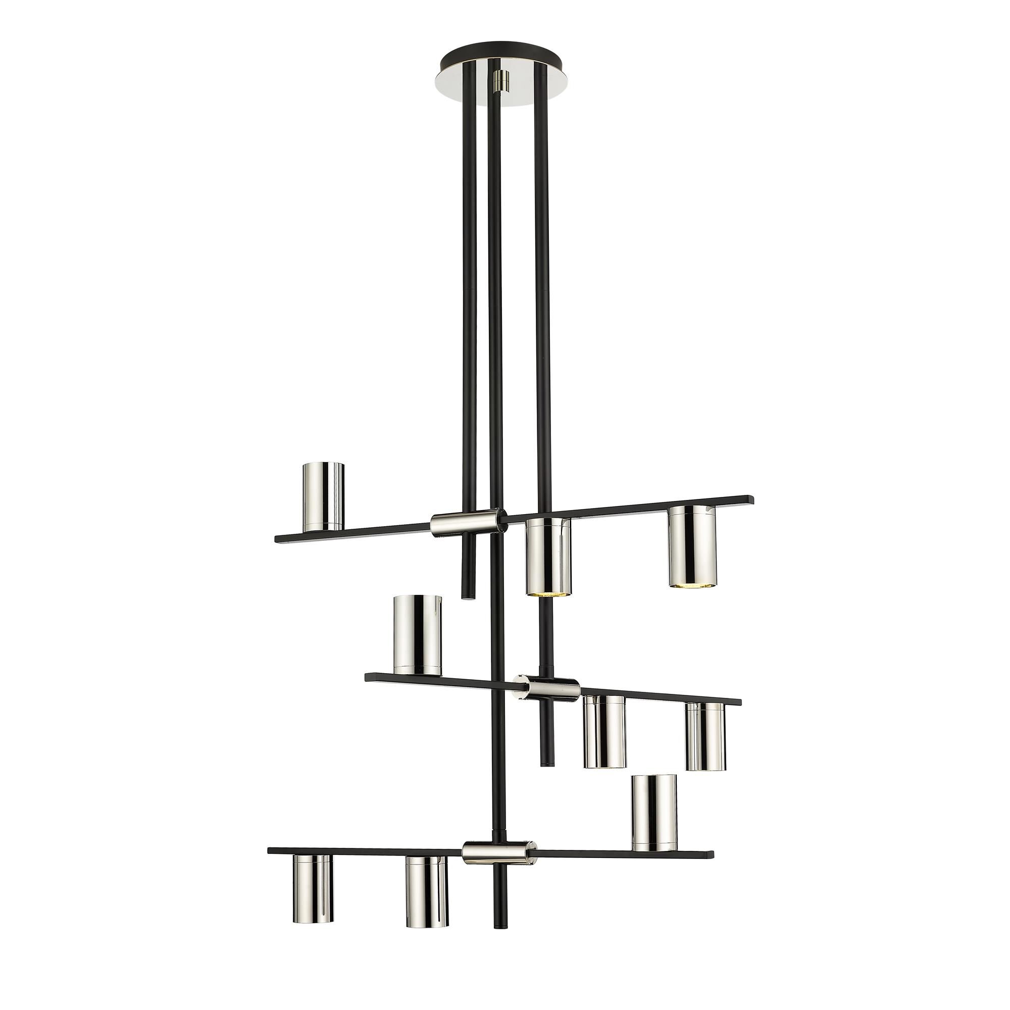 Shown in Mate Black And Polished Nickel finish