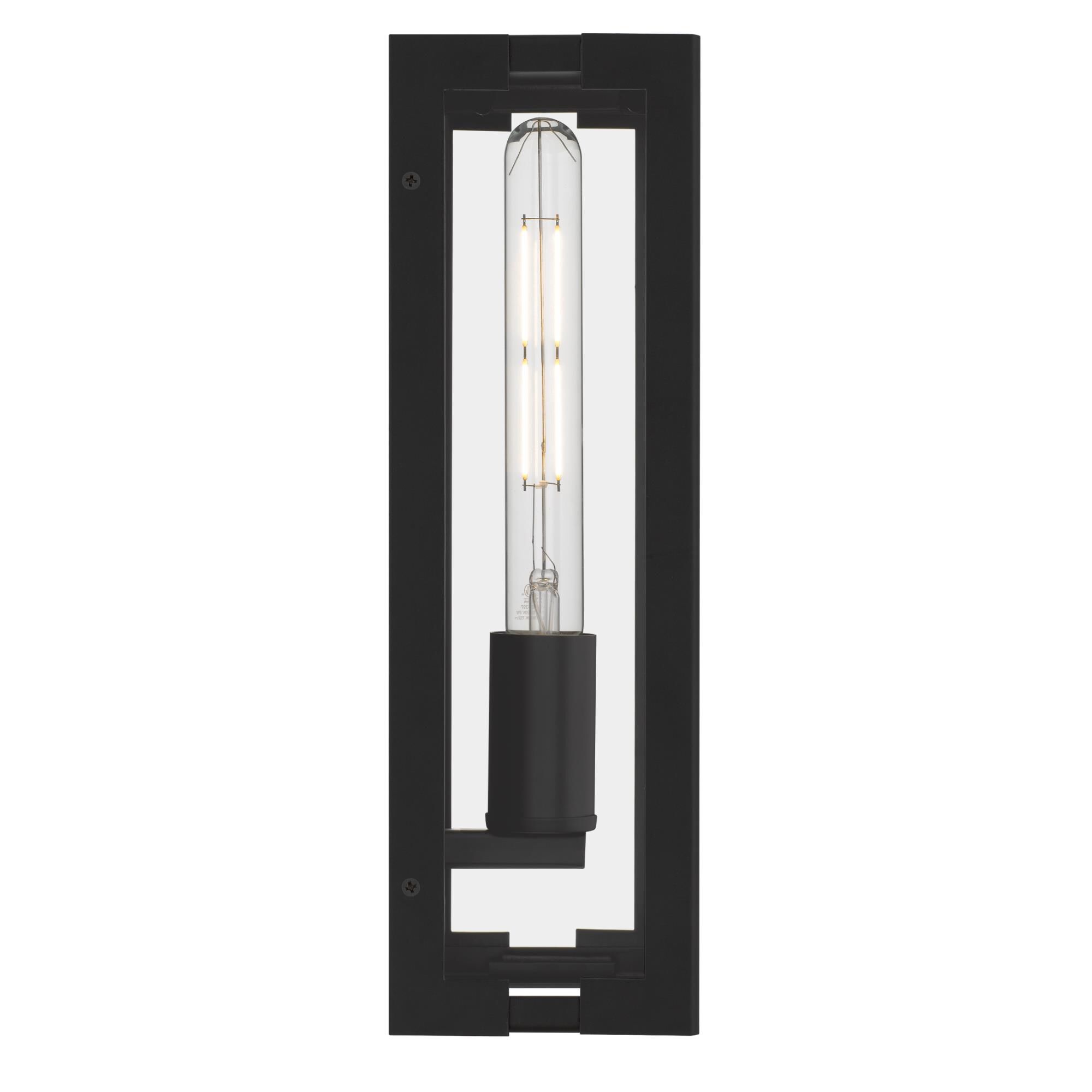 Shown in Matte Black finish and Glass shade