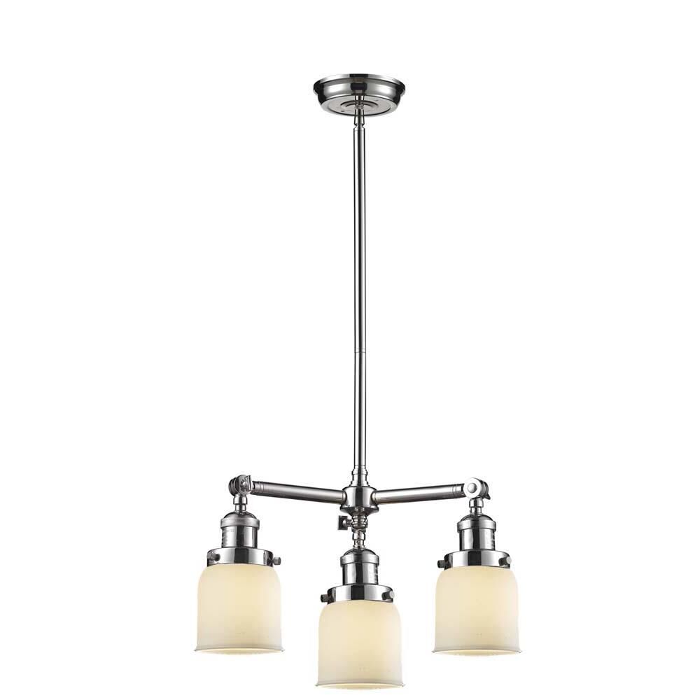 Shown in Polished Nickel finish and Matte White Cased glass