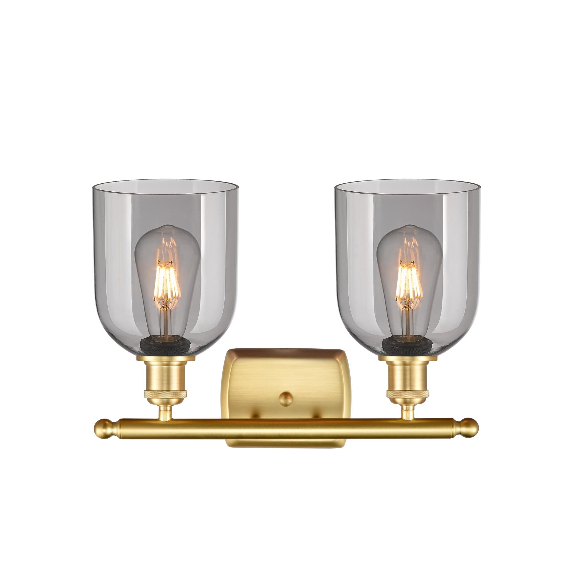 Shown in Satin Gold finish and Light Smoke glass