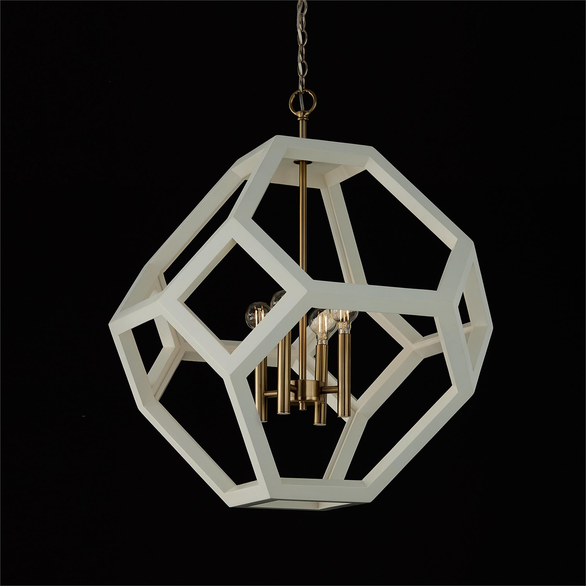 Shown in Flat White And Matte Brass finish