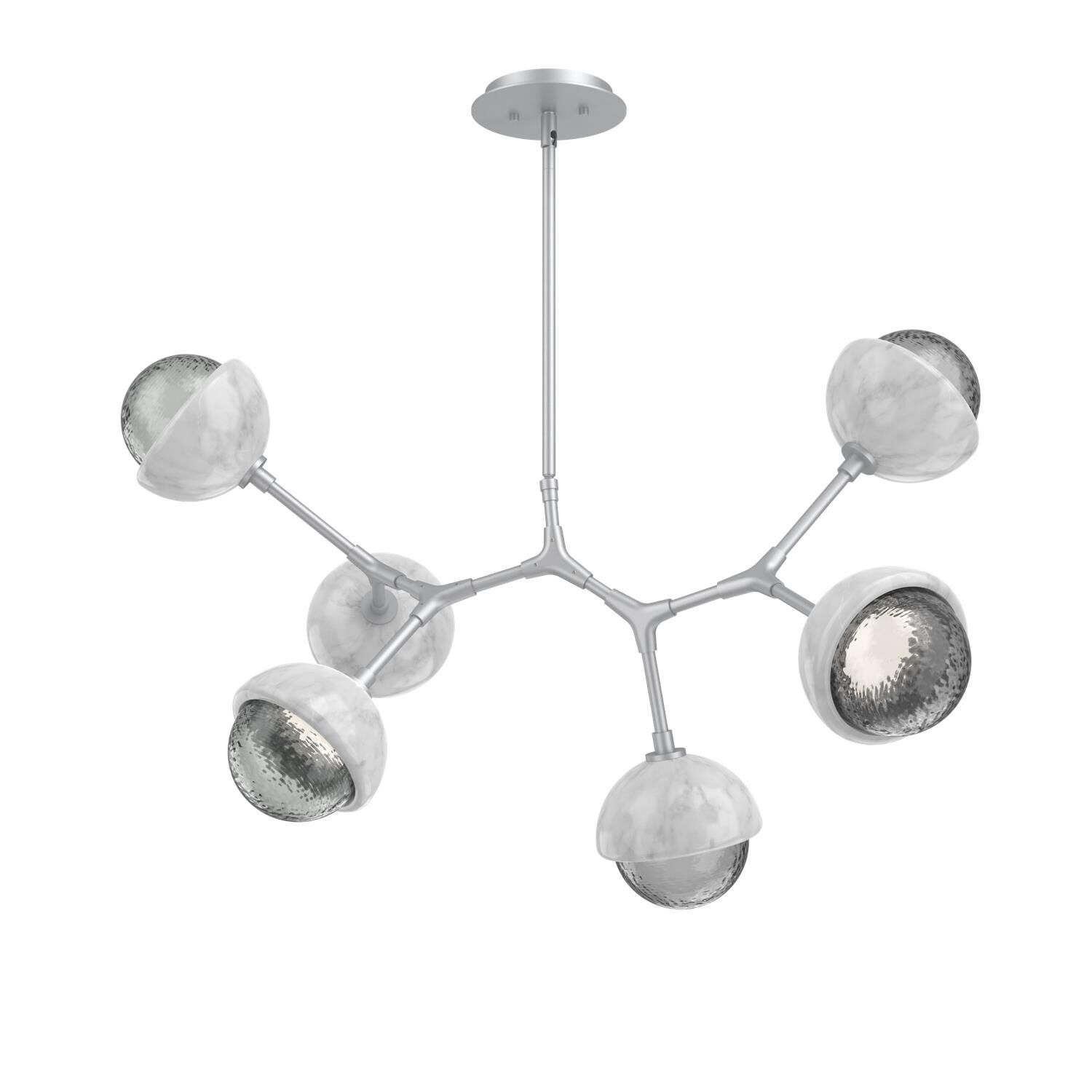 Shown in Classic Silver finish and Smoke glass and White Marble accent