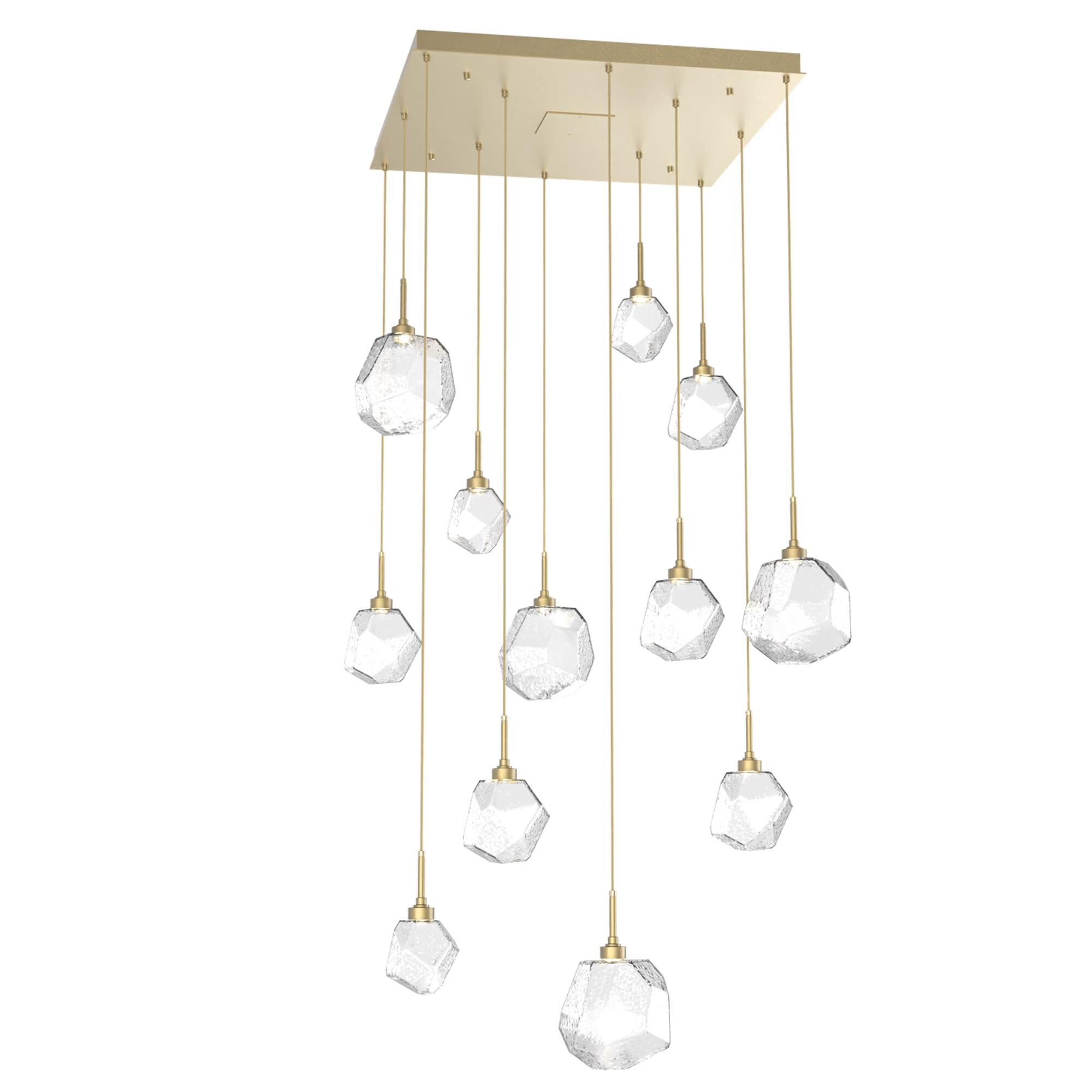 Shown in Gilded Brass finish and Clear glass