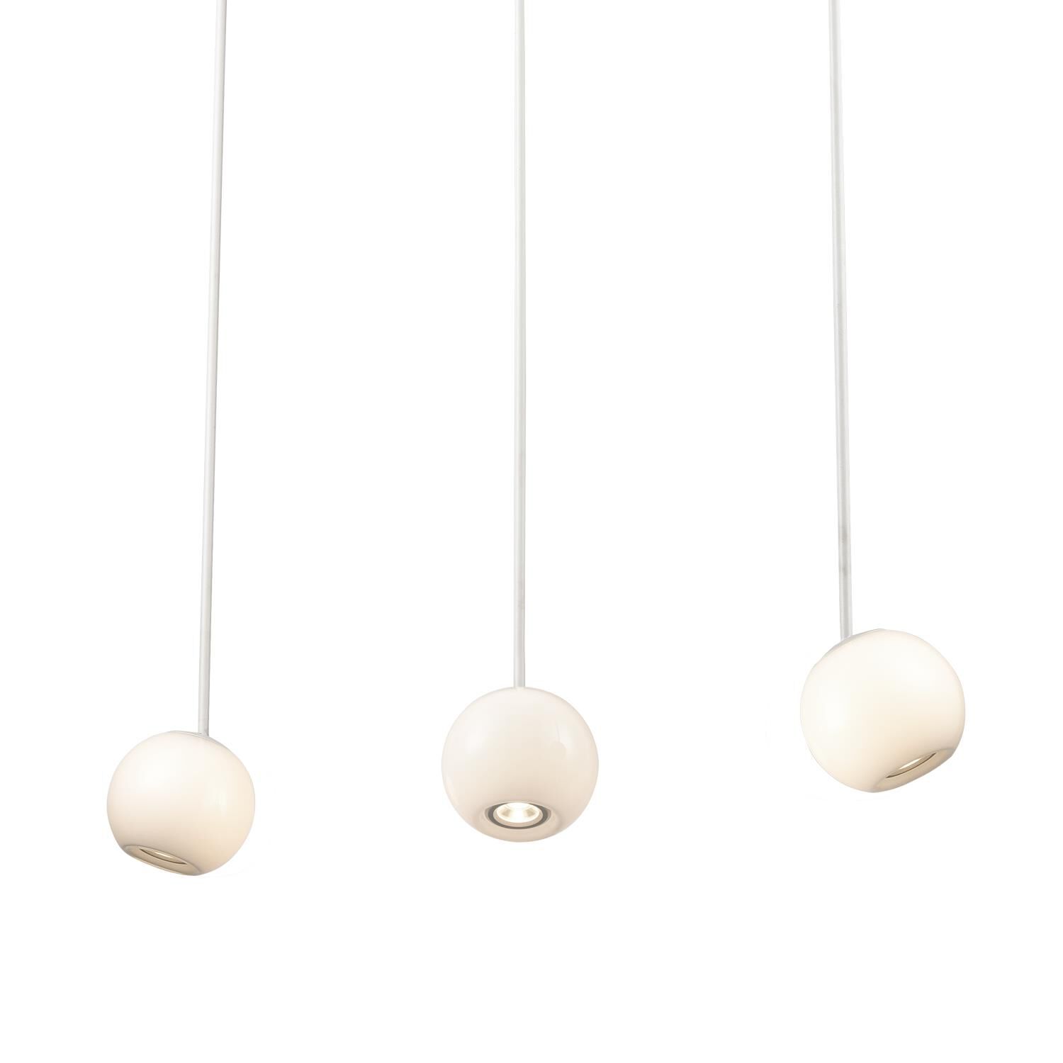 Shown in White finish and Opal White glass