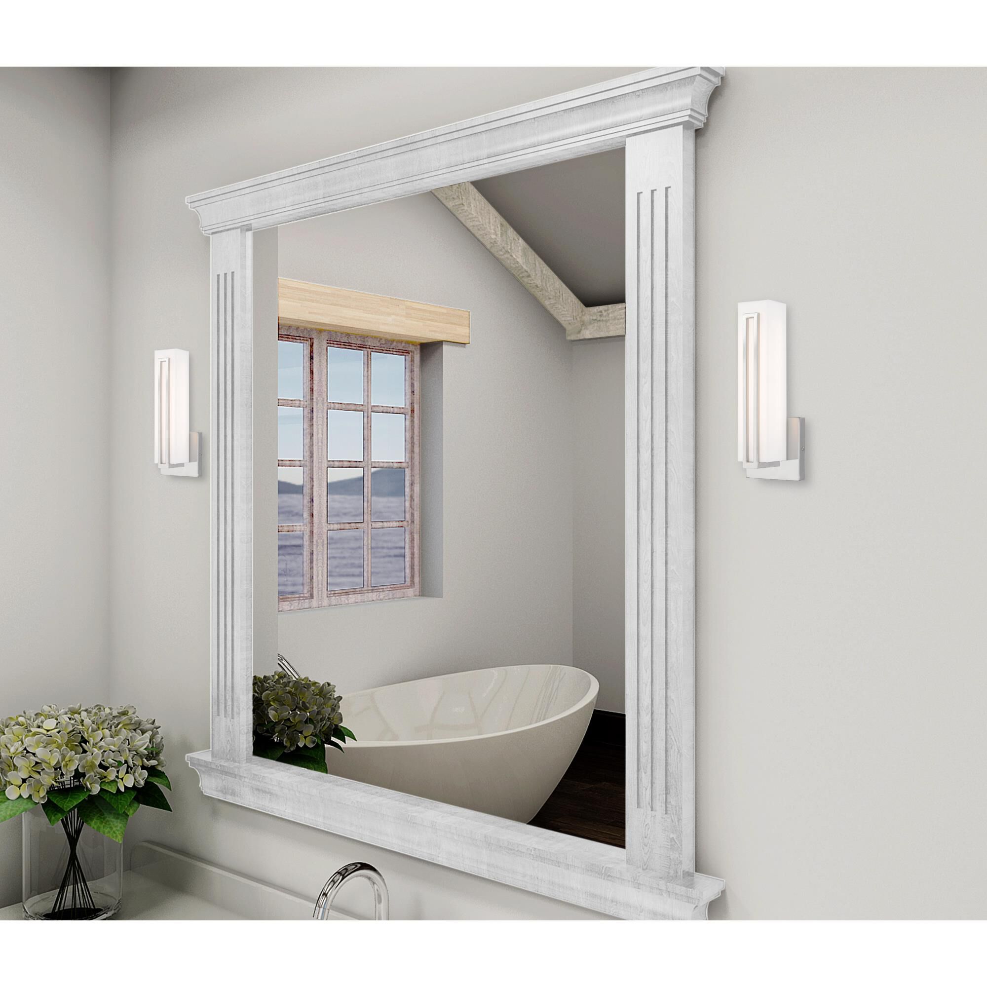 Shown in Polished Chrome finish and Satin White Acrylic shade