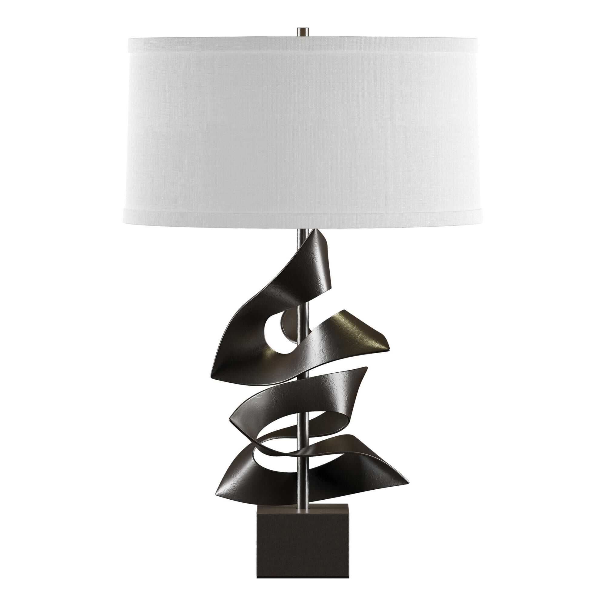 Shown in Oil Rubbed Bronze finish and Natural Anna shade