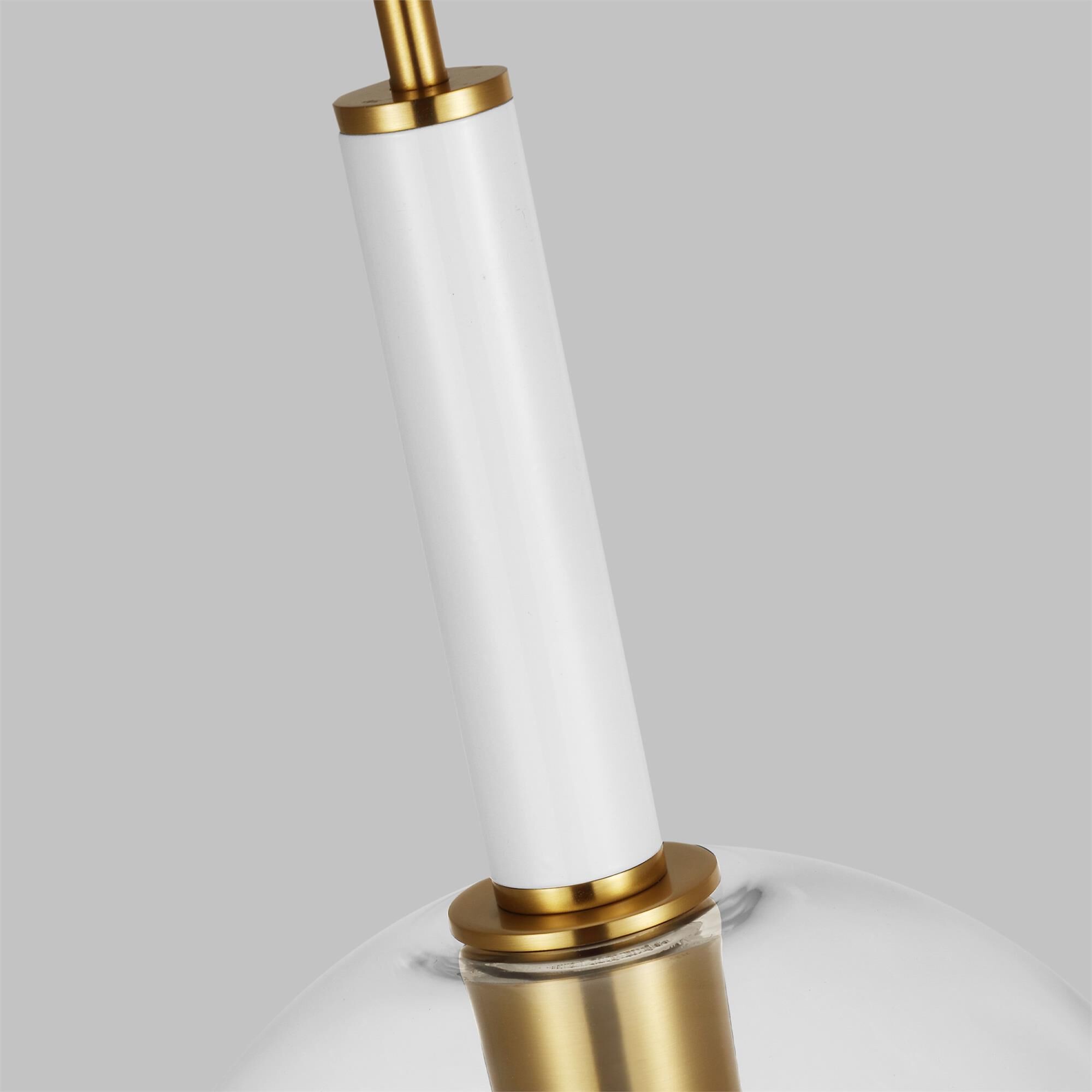 Shown in Burnished Brass finish and Clear glass
