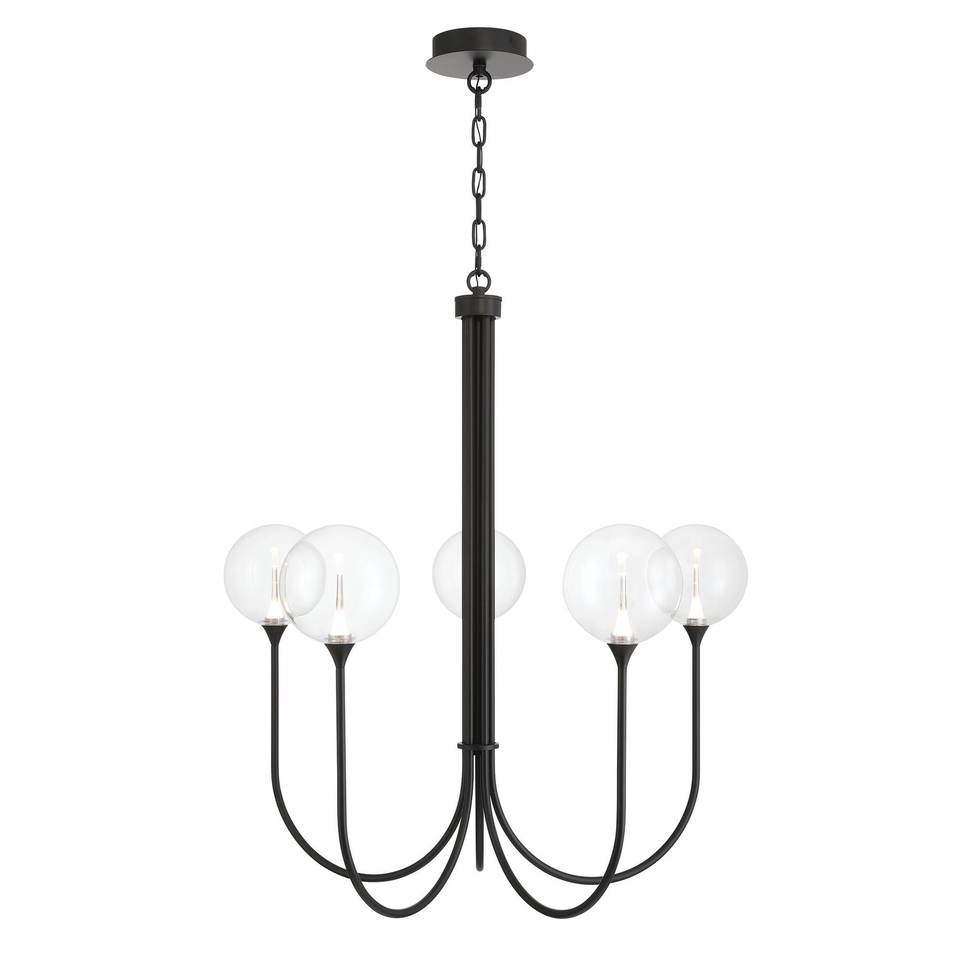 Shown in Black finish and Clear glass