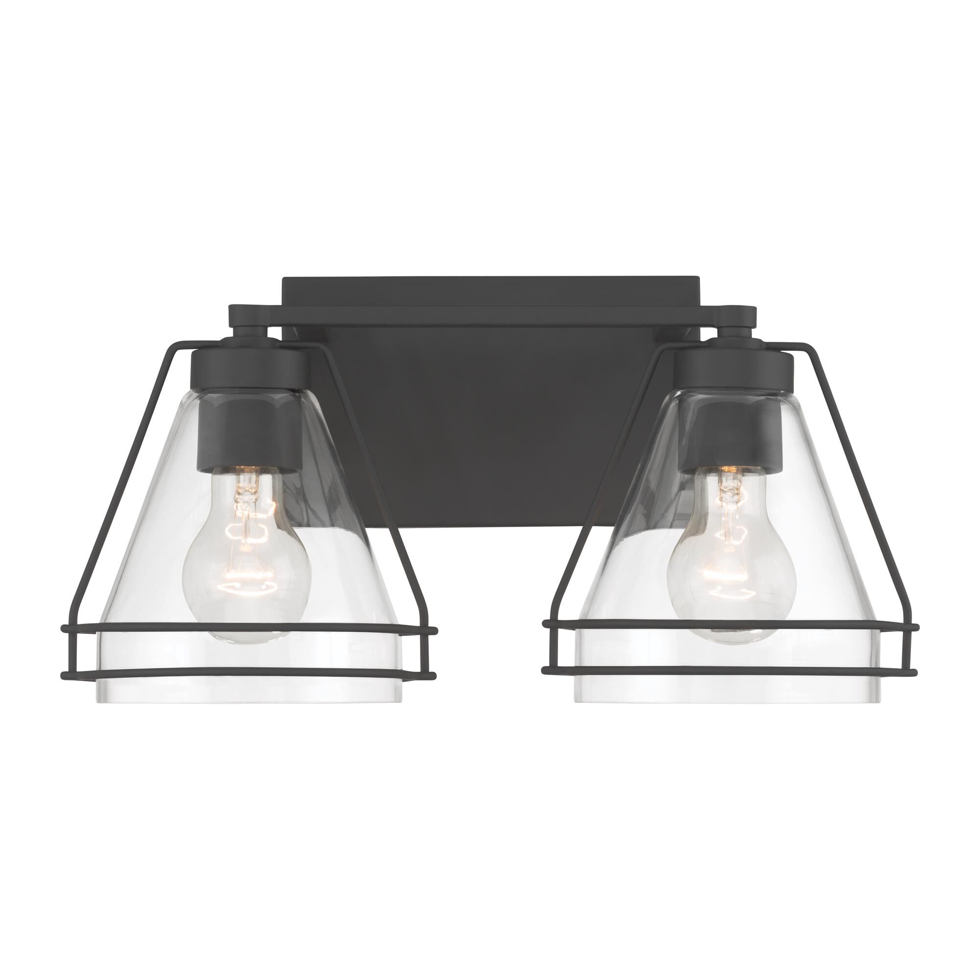 Shown in Dark Matte Black finish and Clear glass