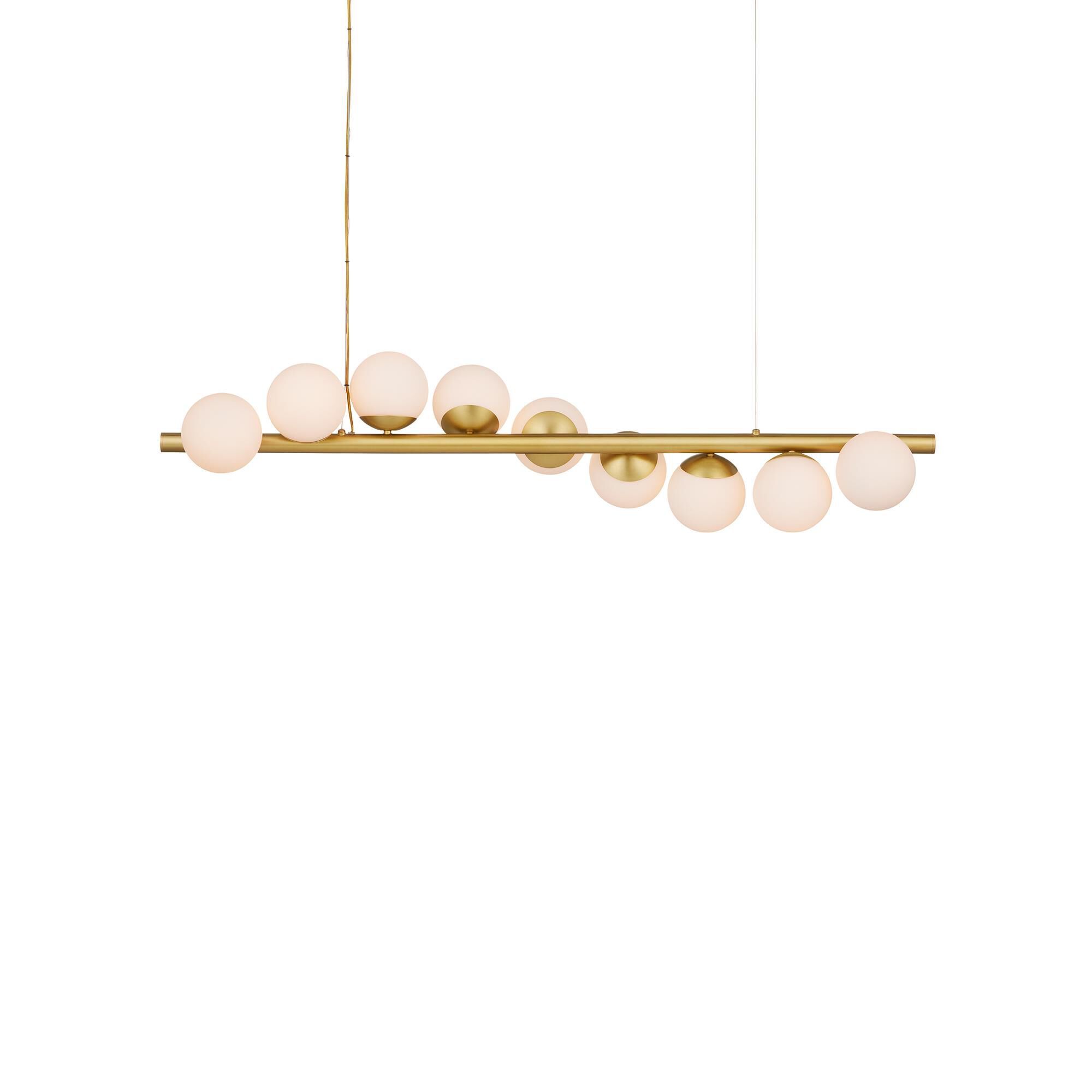 Shown in Brushed Brass and White finish