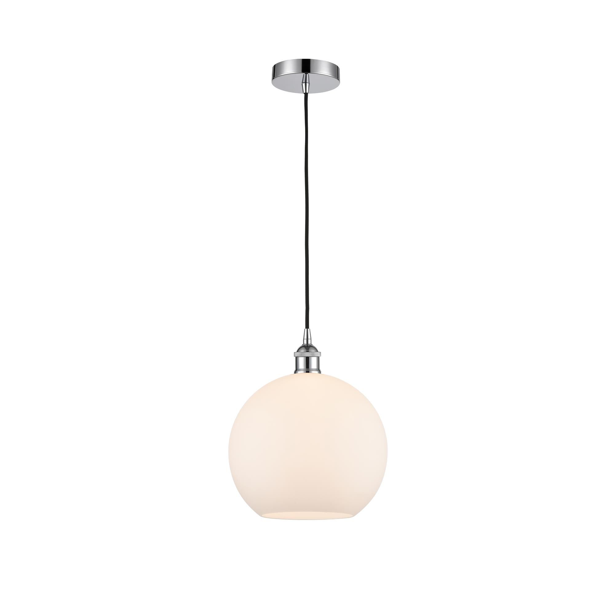 Shown in Polished Chrome finish and Cased Matte White Large Athens glass