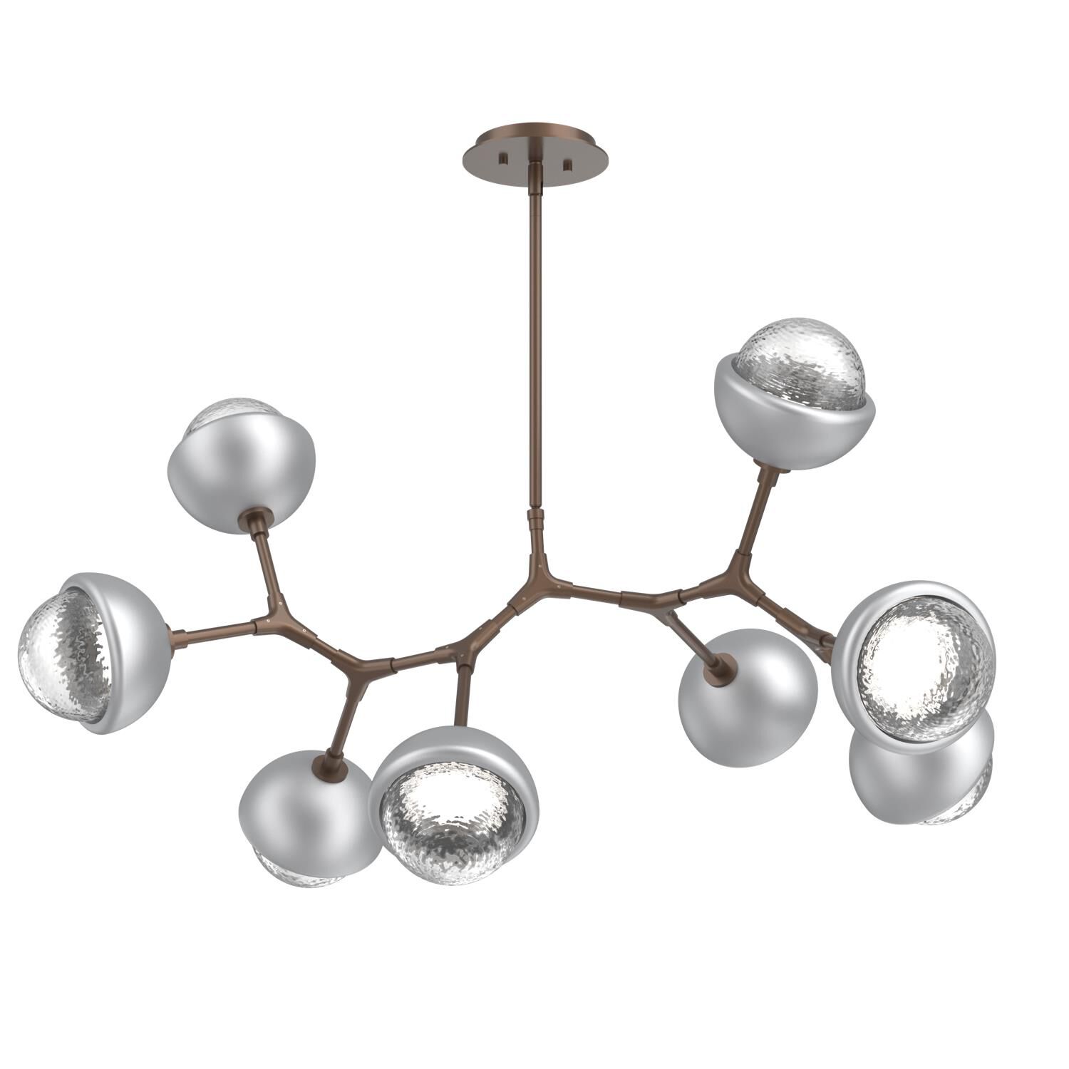Shown in Burnished Bronze finish and Clear glass and Classic Silver accent