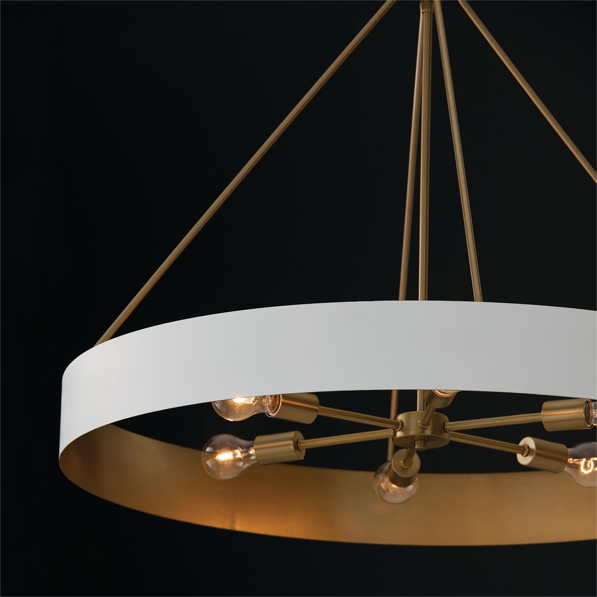 Shown in Matte Brass and White finish