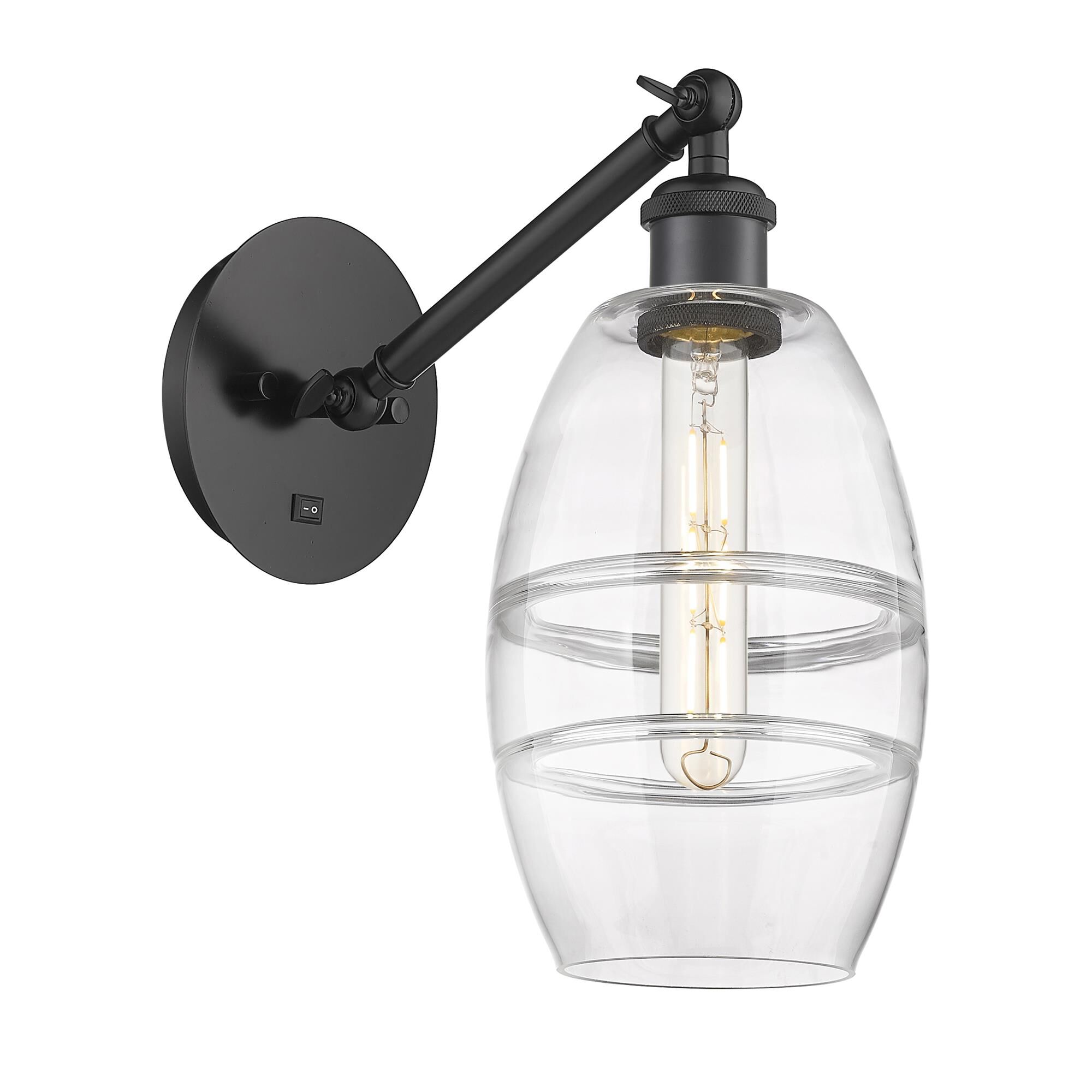Shown in Matte Black finish and Clear glass