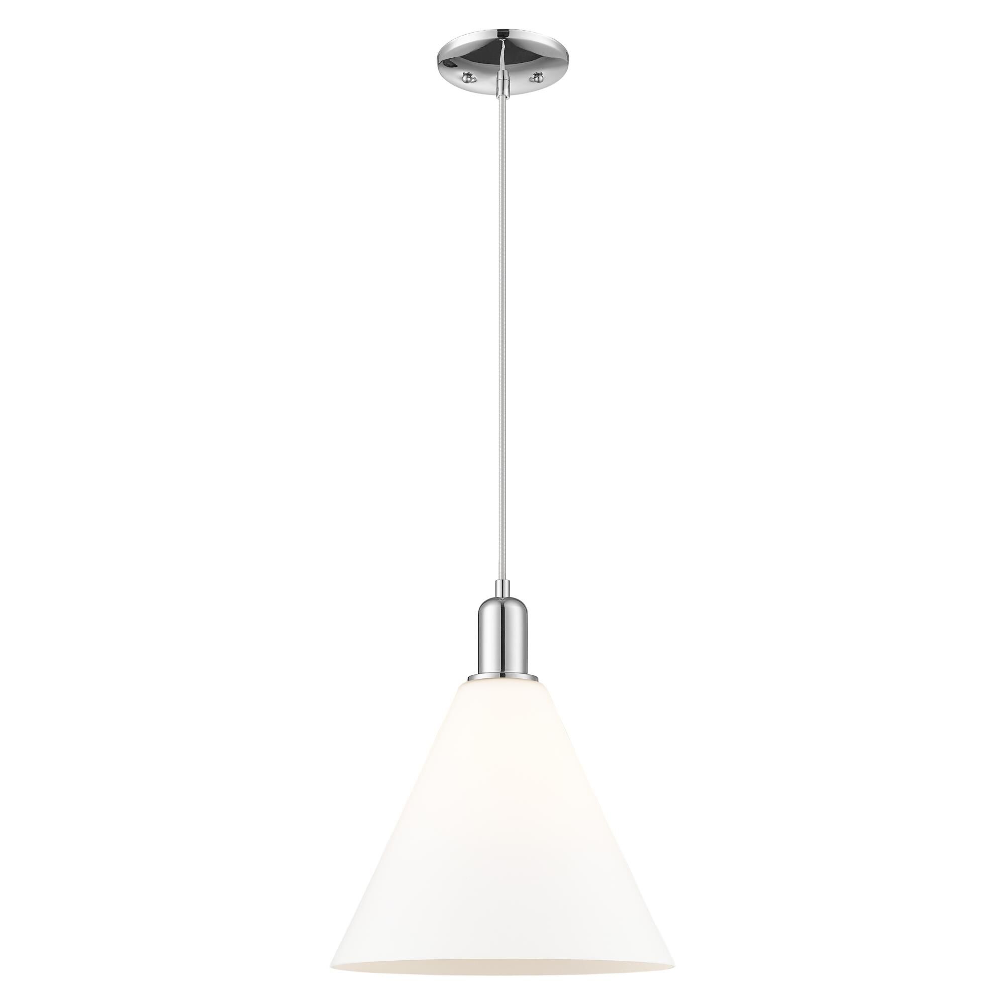 Shown in Polished Chrome finish and Matte White glass